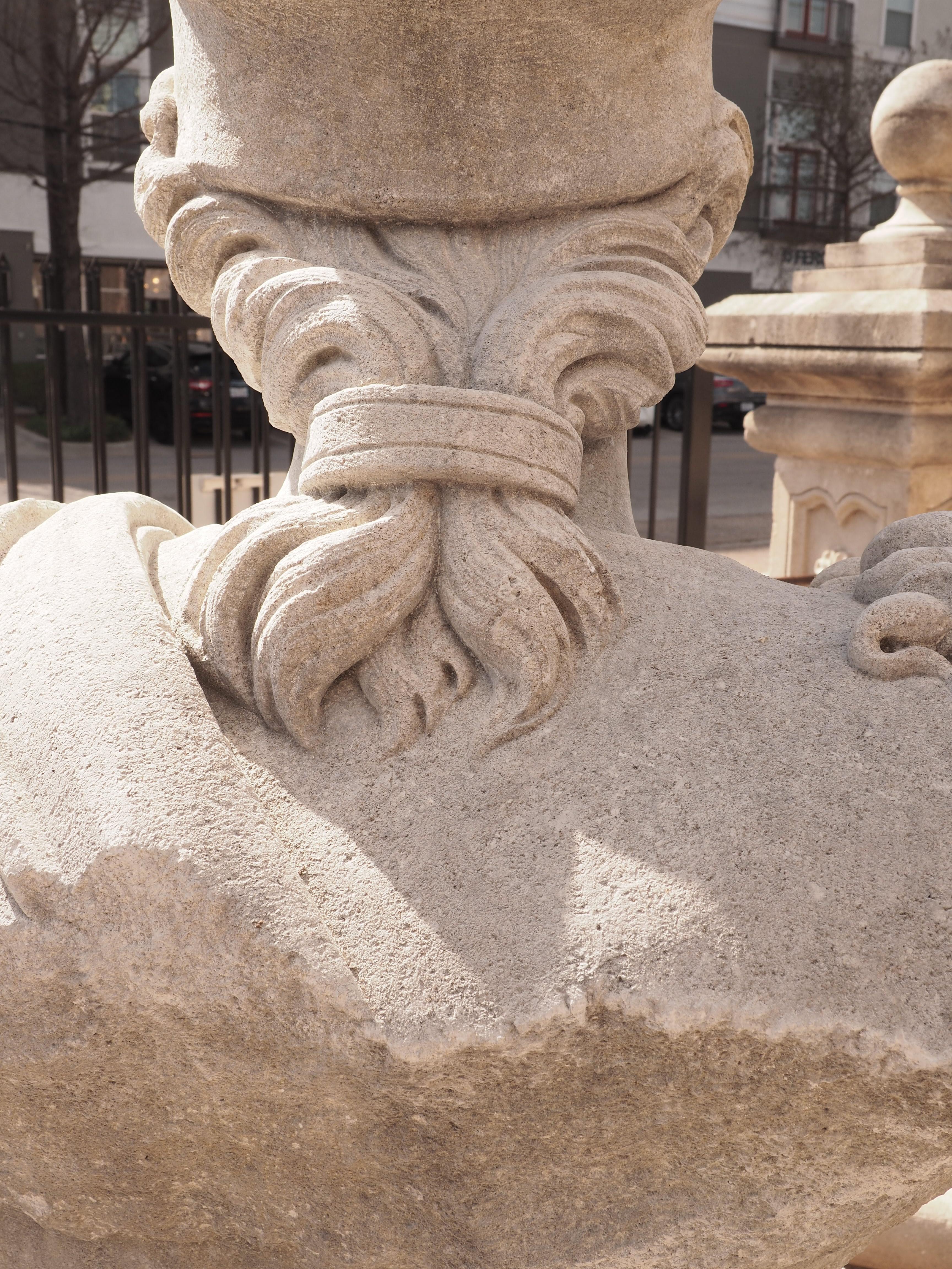 Monumental Carved Stone Bust of Athena of Velletri on 2-Piece Plinth 3