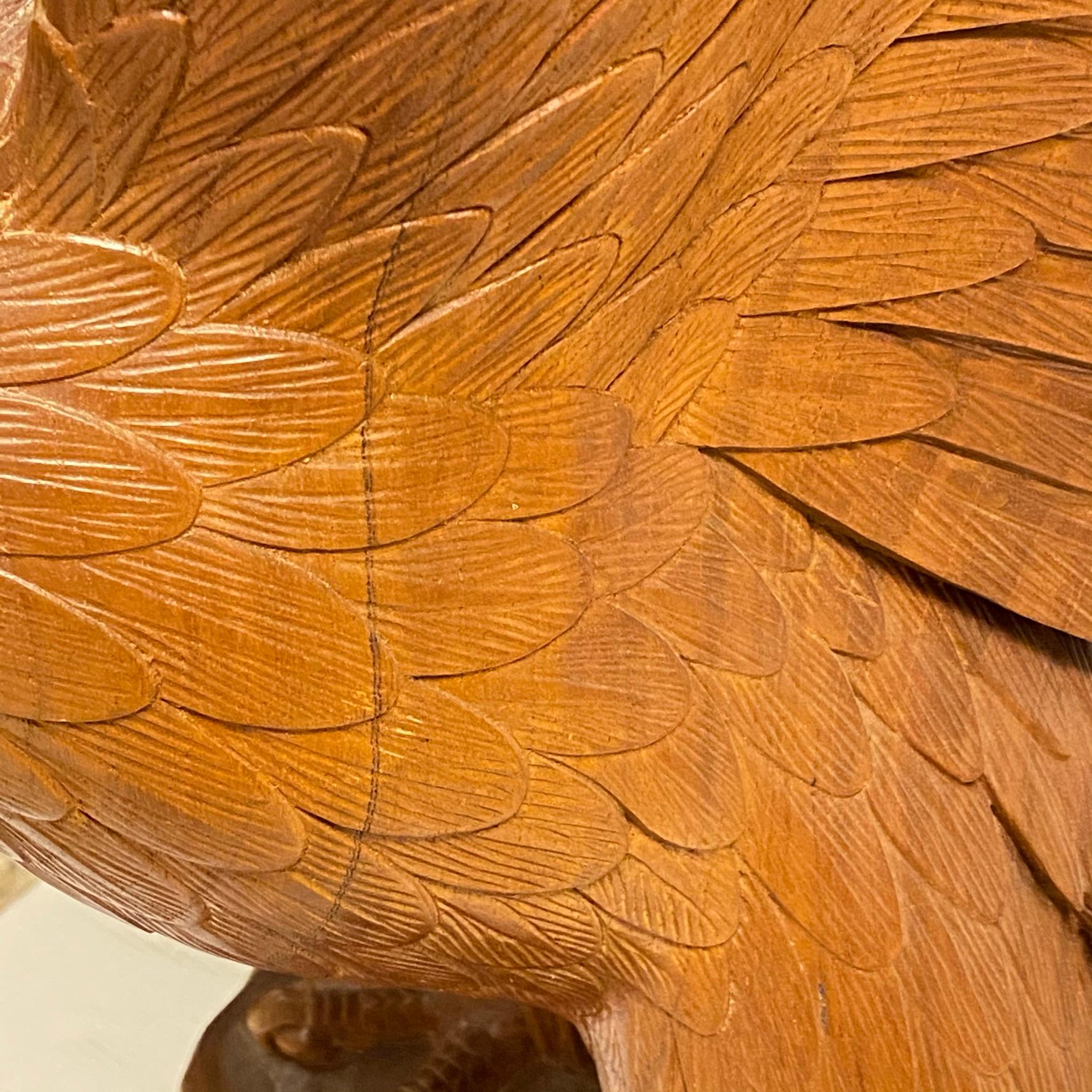 Monumental Carved Wooden Eagle Sculpture at 1stDibs