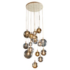 Monumental Cascade Chandelier by Lightolier, 16 Globes, 1970s