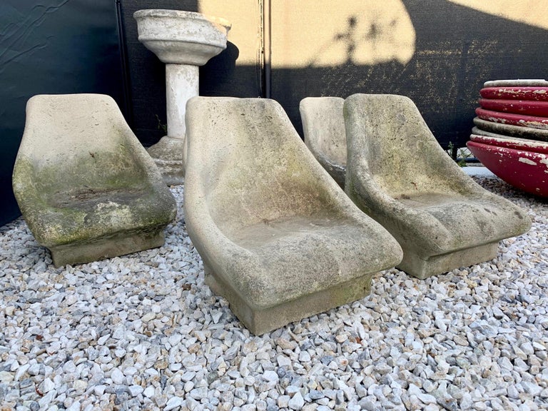 Monumental Cast Concrete Garden Chairs at 1stDibs