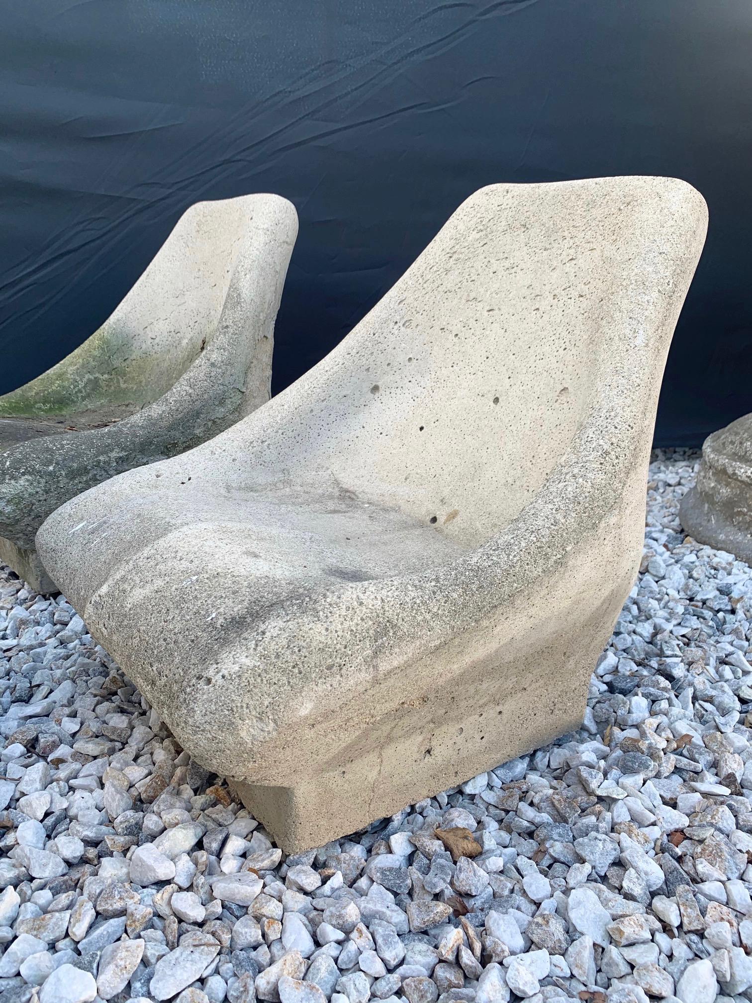 Monumental Cast Concrete Garden Chairs 1