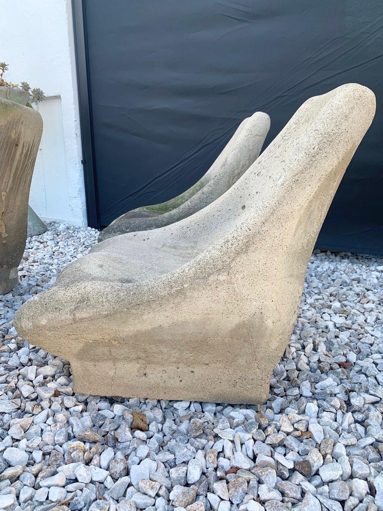 Monumental Cast Concrete Garden Chairs at 1stDibs