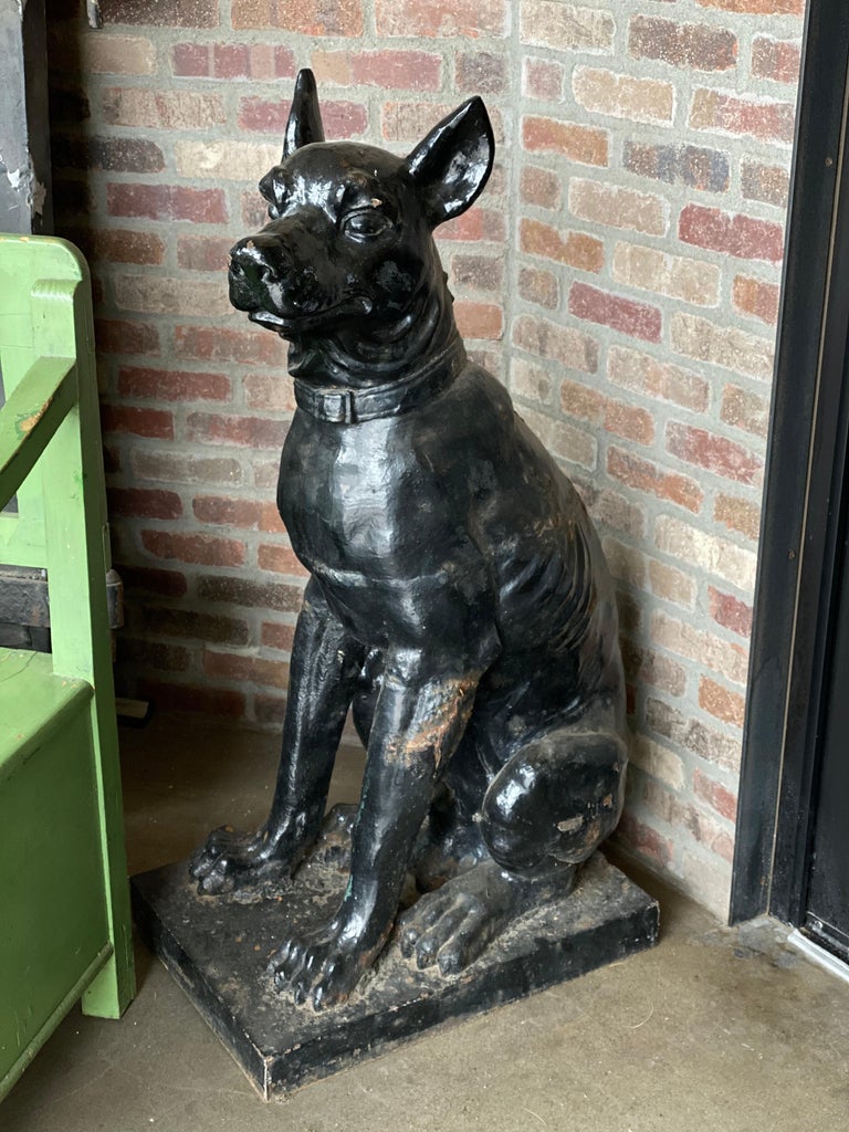 Monumental Cast Iron Dog Statues, 19th Century For Sale at 1stDibs