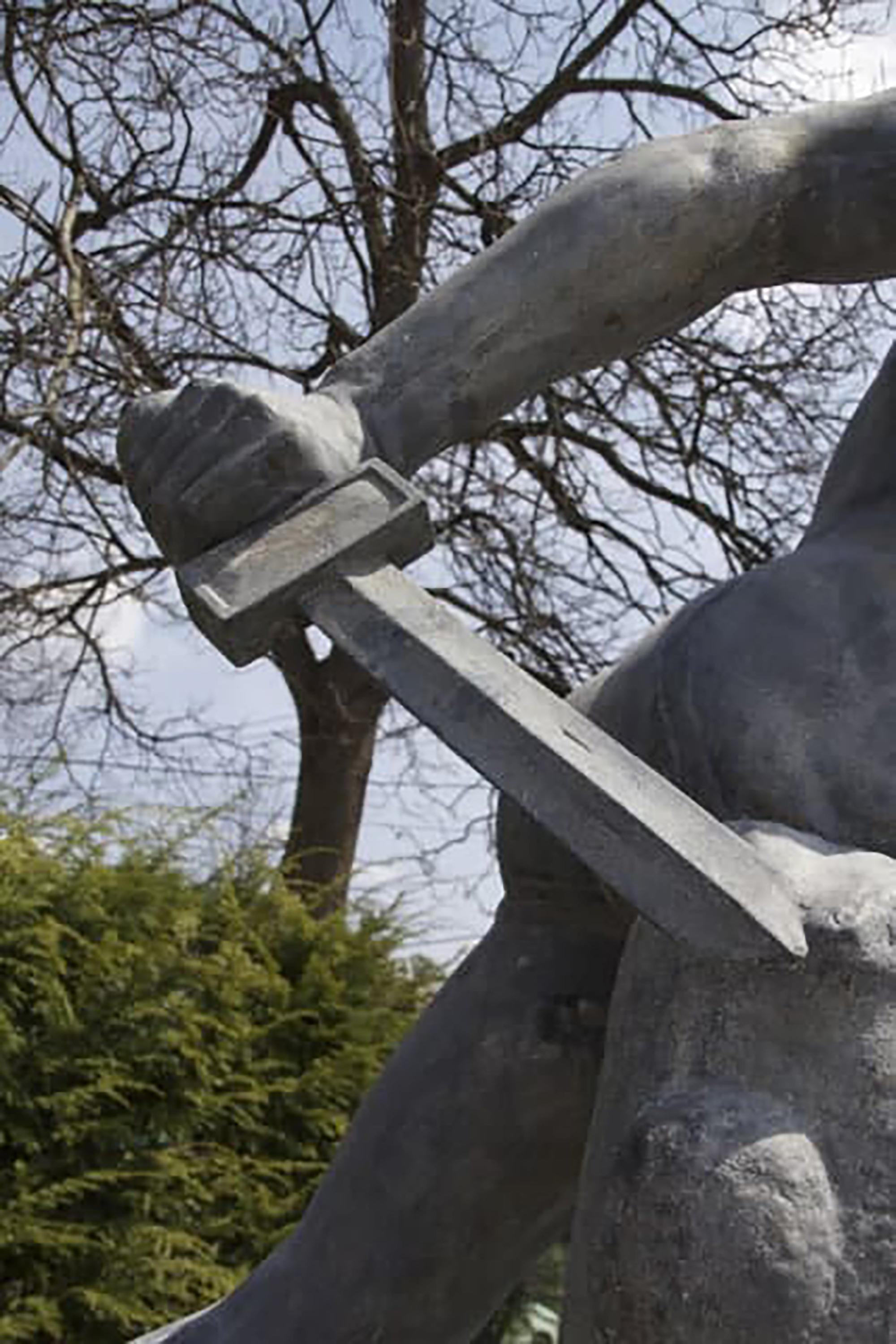 Monumental Cast Zinc Figure of the Borghese Gladiator by J.W. Fiske Circa 1892 For Sale 1