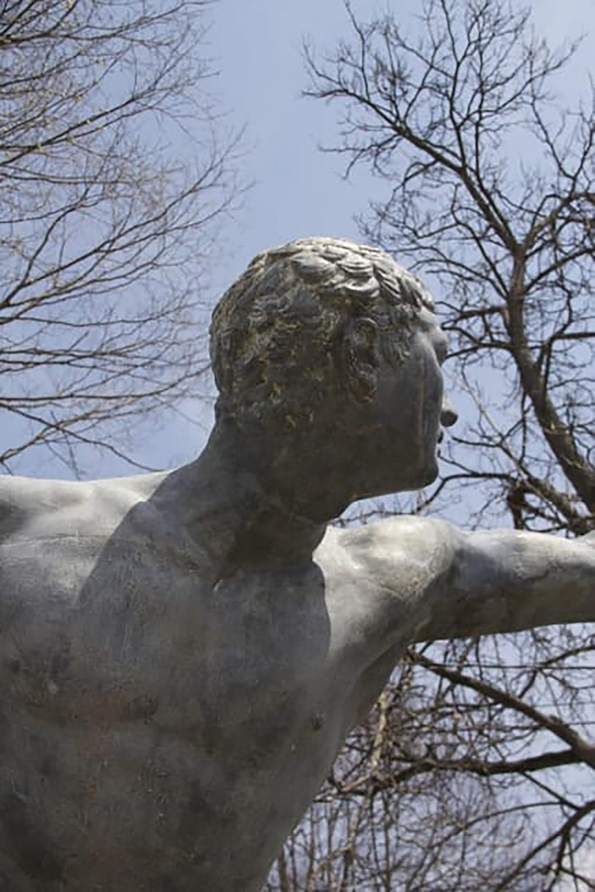 Monumental Cast Zinc Figure of the Borghese Gladiator by J.W. Fiske Circa 1892 For Sale 3