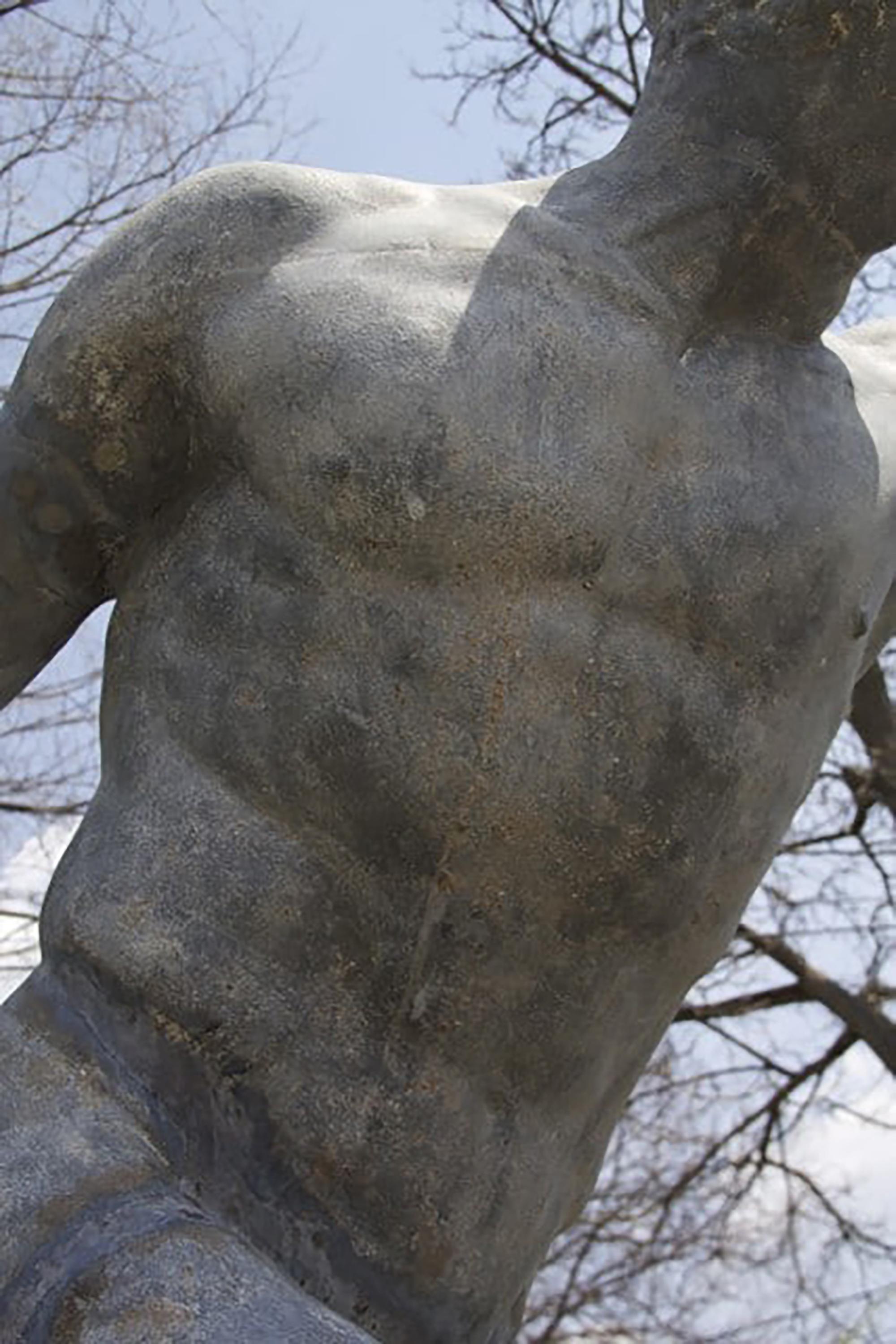 Monumental Cast Zinc Figure of the Borghese Gladiator by J.W. Fiske Circa 1892 For Sale 4