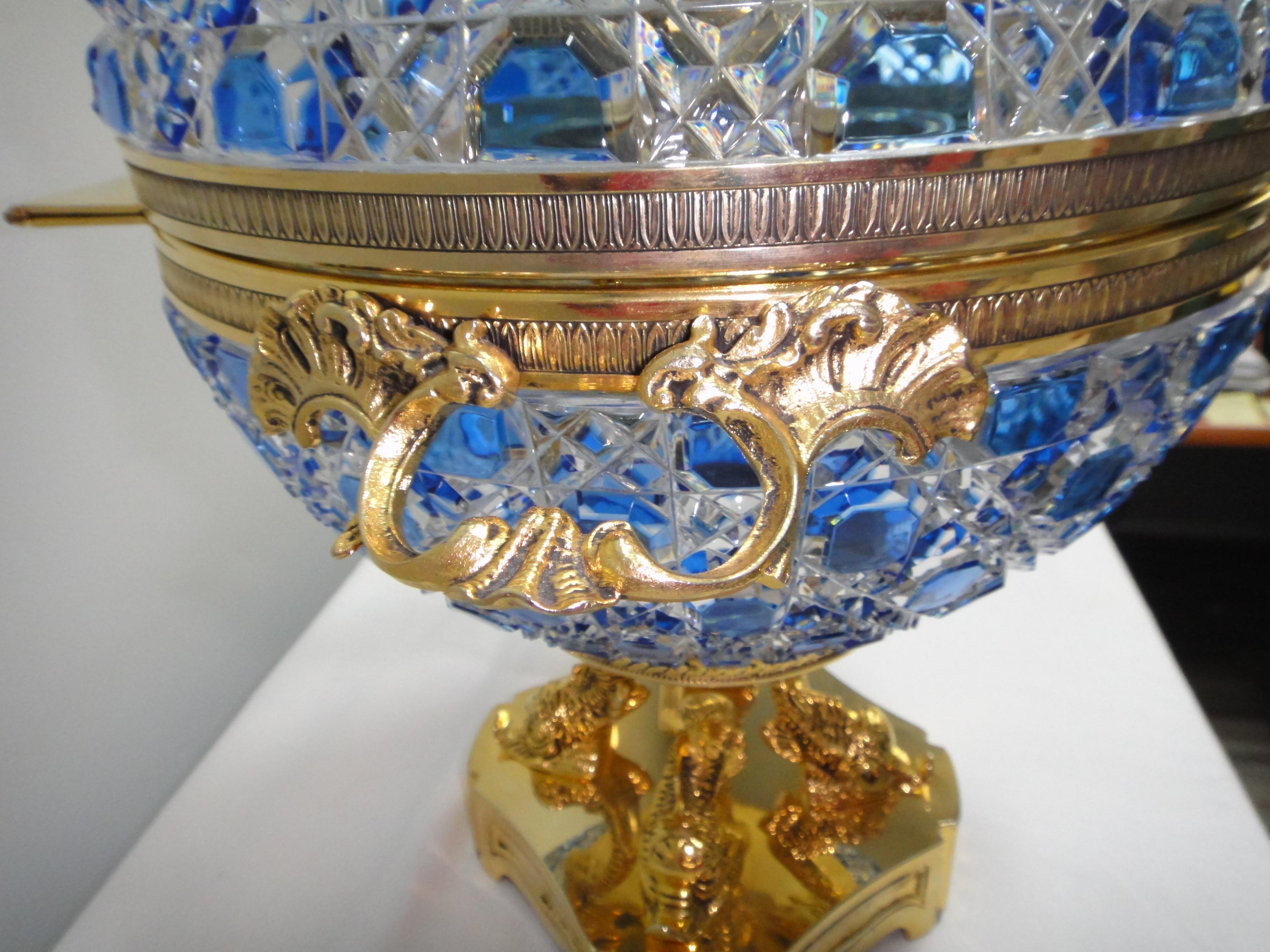 Gold Monumental Caviar Bowl by Cristal Benito For Sale