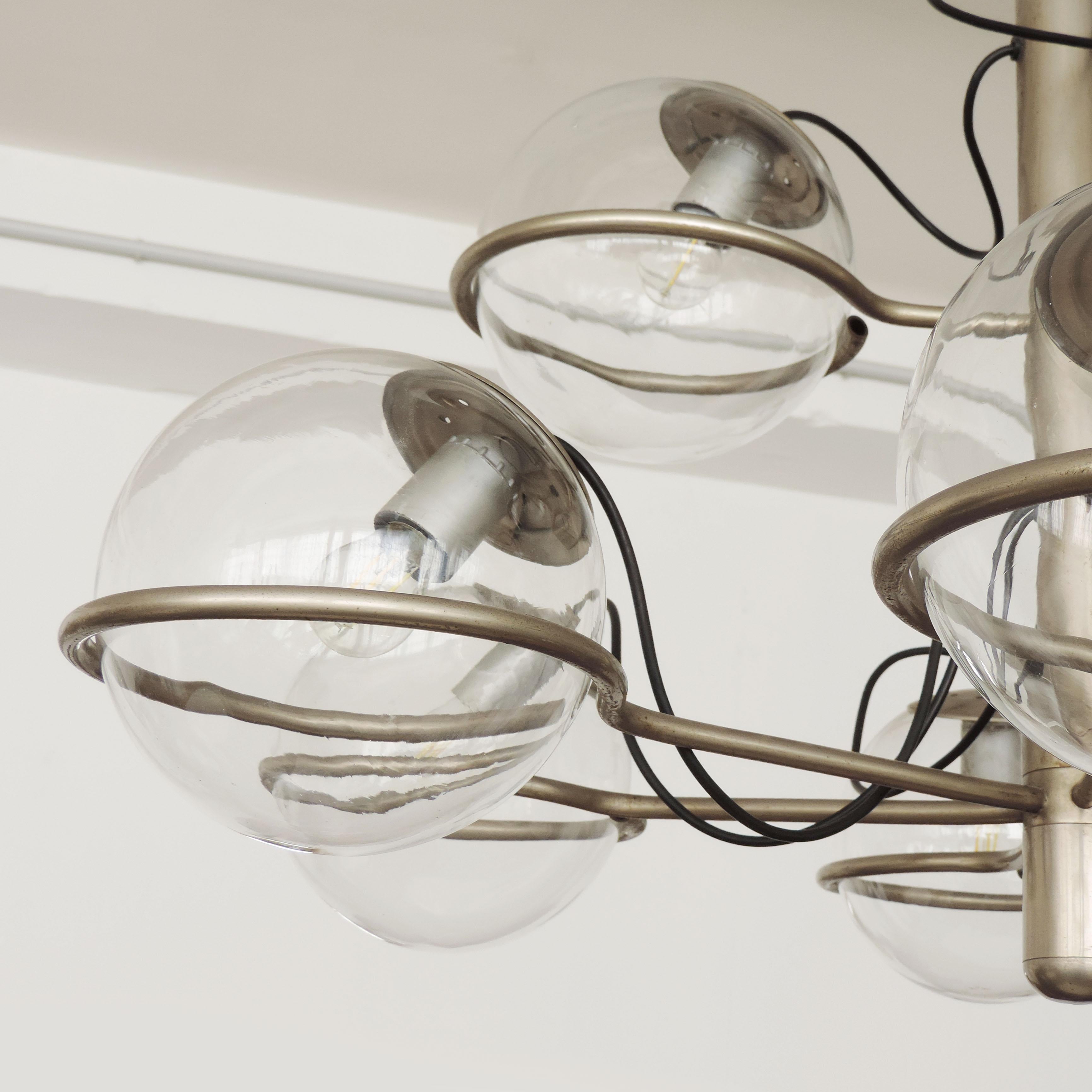 Monumental Ceiling Lamp Attributed to Gino Sarfatti, Italy, 1960s 3