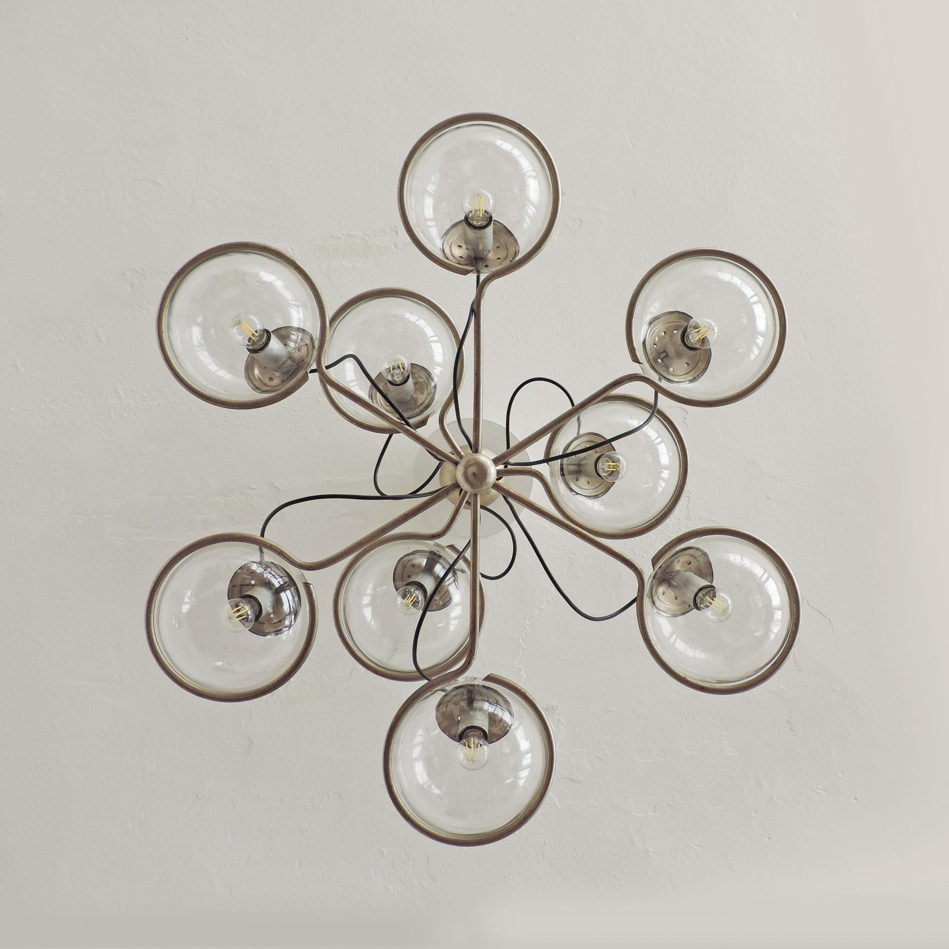 Mid-Century Modern Monumental Ceiling Lamp Attributed to Gino Sarfatti, Italy, 1960s