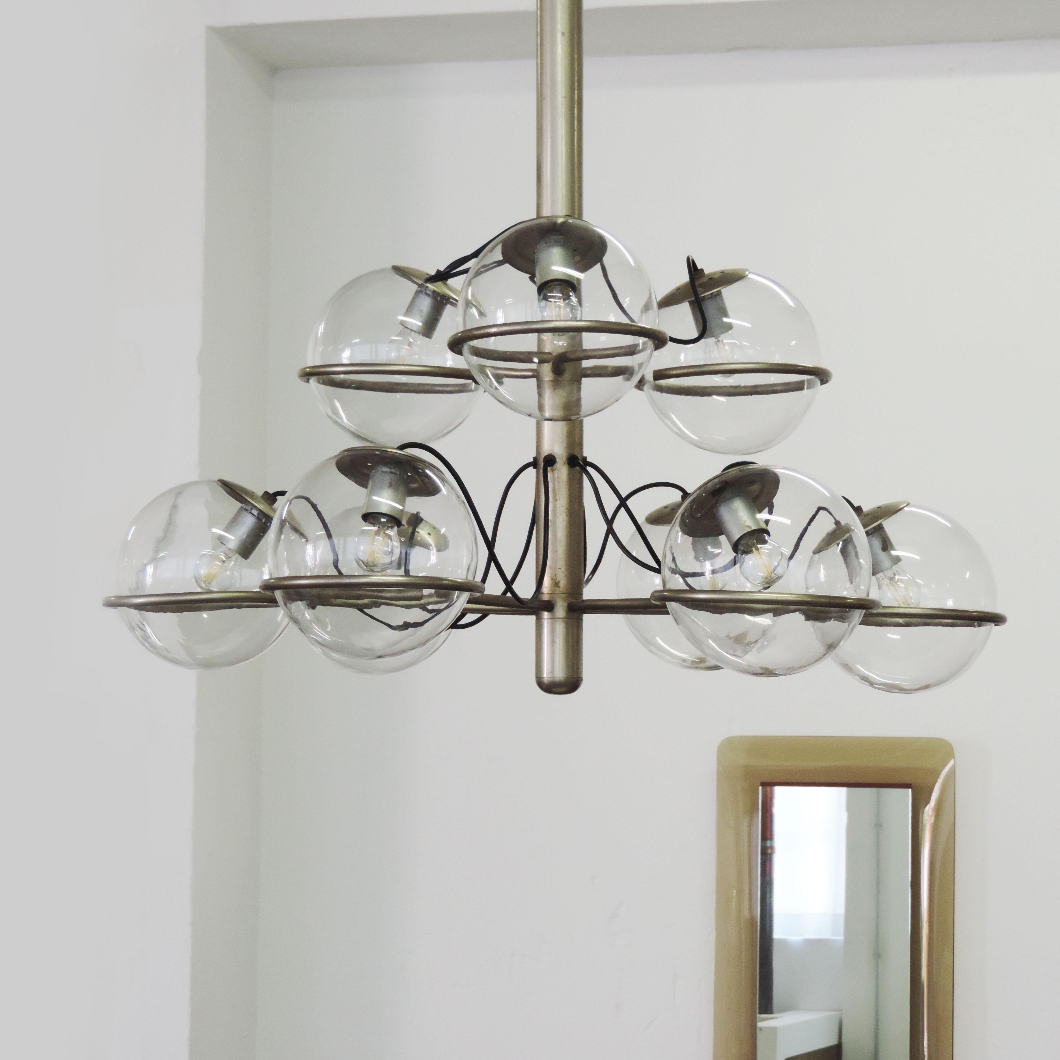 Monumental Ceiling Lamp Attributed to Gino Sarfatti, Italy, 1960s In Good Condition In Milan, IT