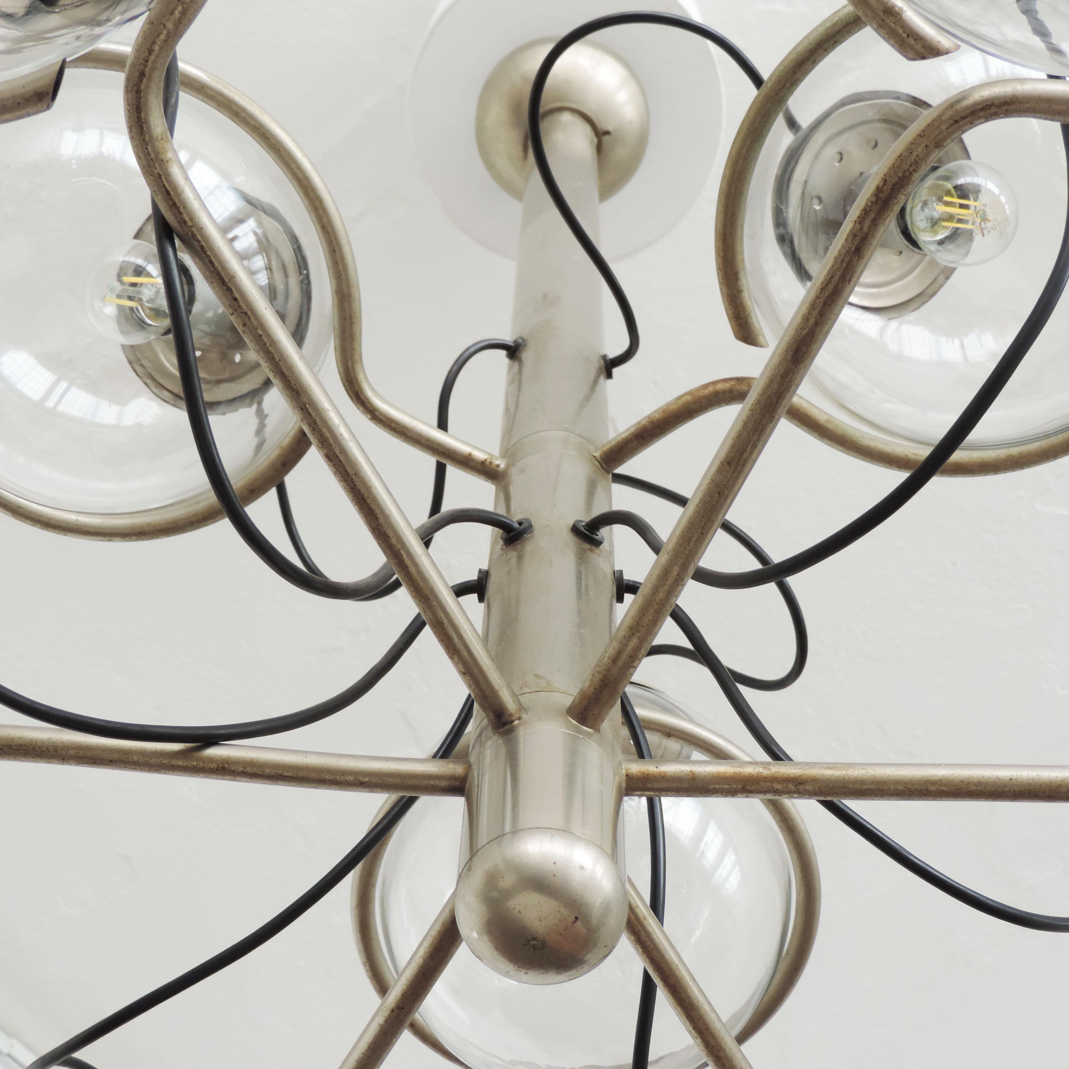 Mid-20th Century Monumental Ceiling Lamp Attributed to Gino Sarfatti, Italy, 1960s