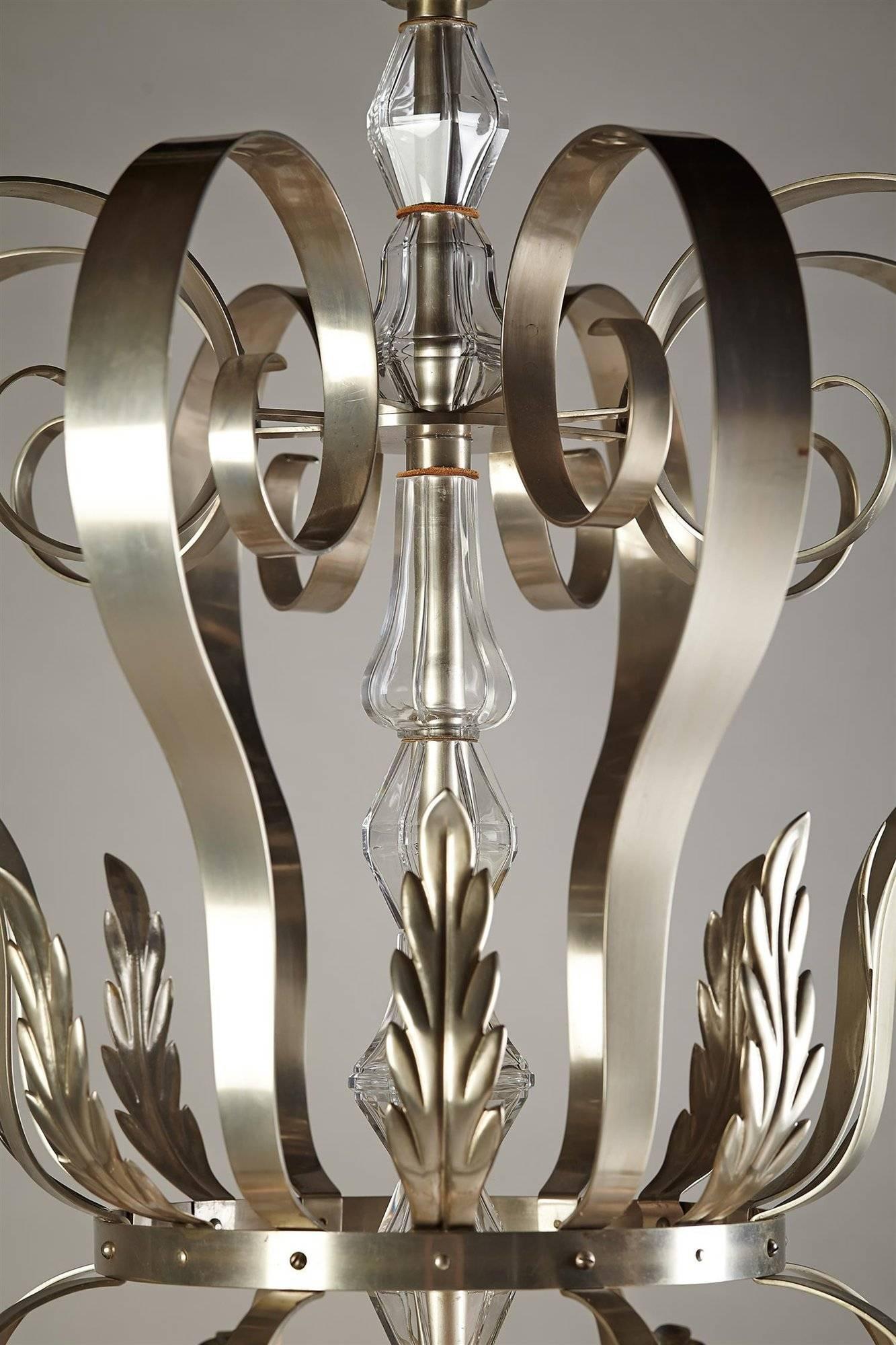 Scandinavian Modern Monumental Ceiling Lamp, Designed by Otar Hökerberg, Sweden, 1930-1931