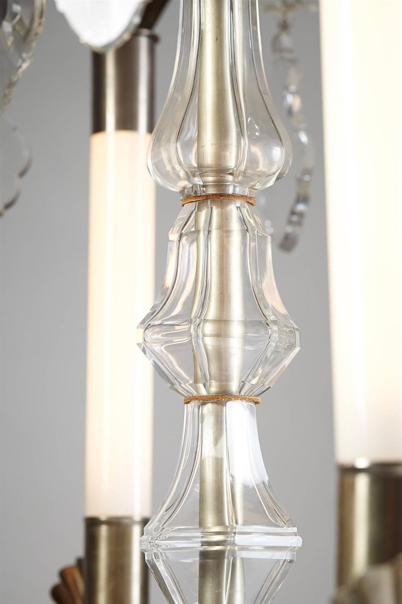 Brushed Monumental Ceiling Lamp, Designed by Otar Hökerberg, Sweden, 1930-1931