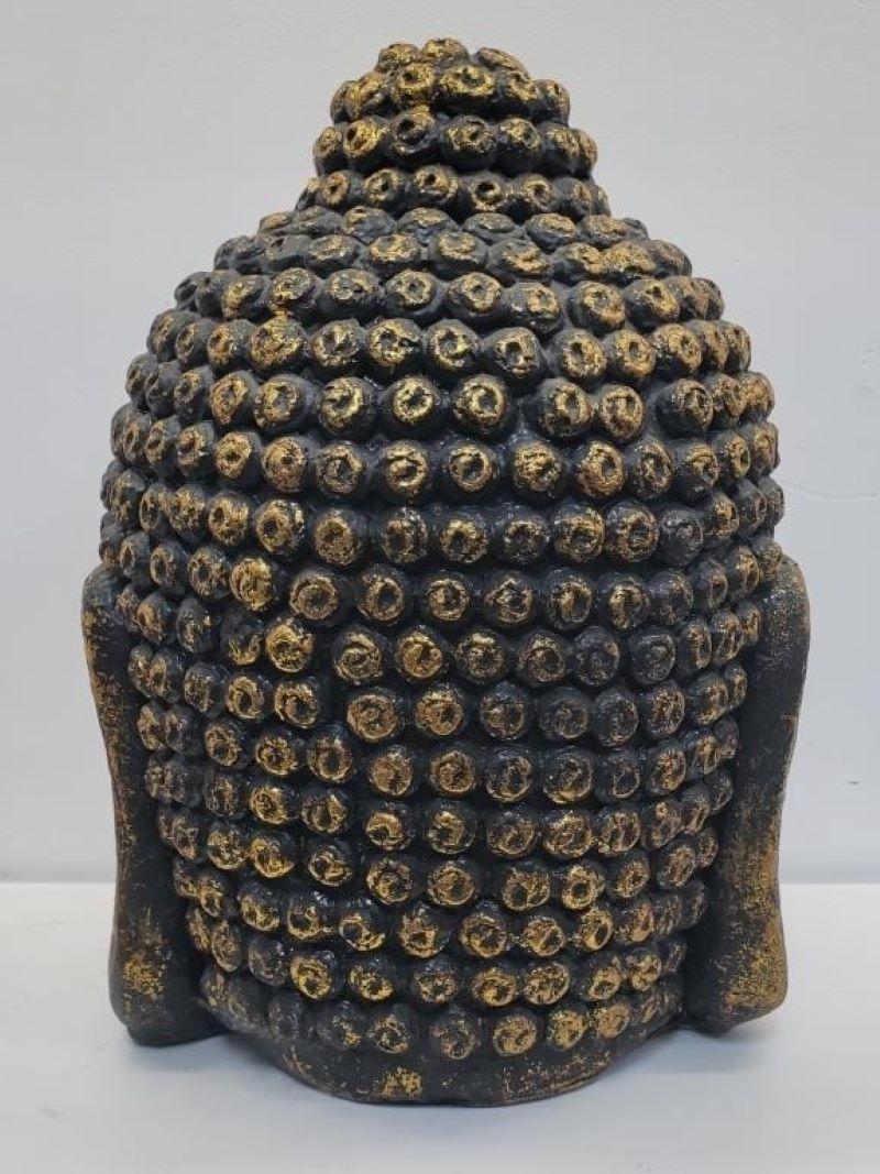 Mid-Century Modern Monumental Ceramic Buddha Head Sculpture