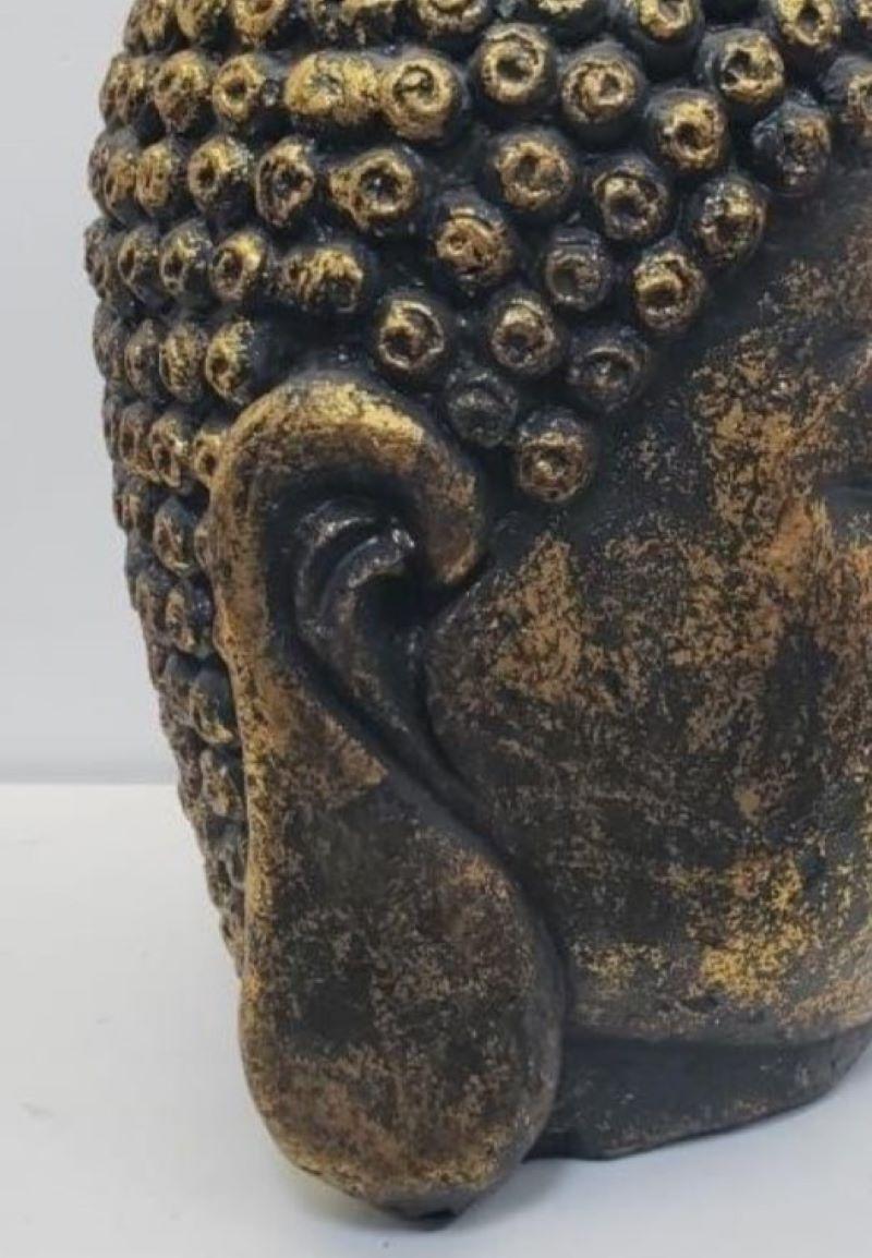 Chinese Monumental Ceramic Buddha Head Sculpture