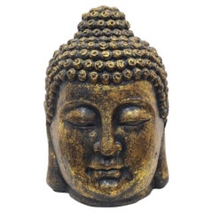 Monumental Ceramic Buddha Head Sculpture