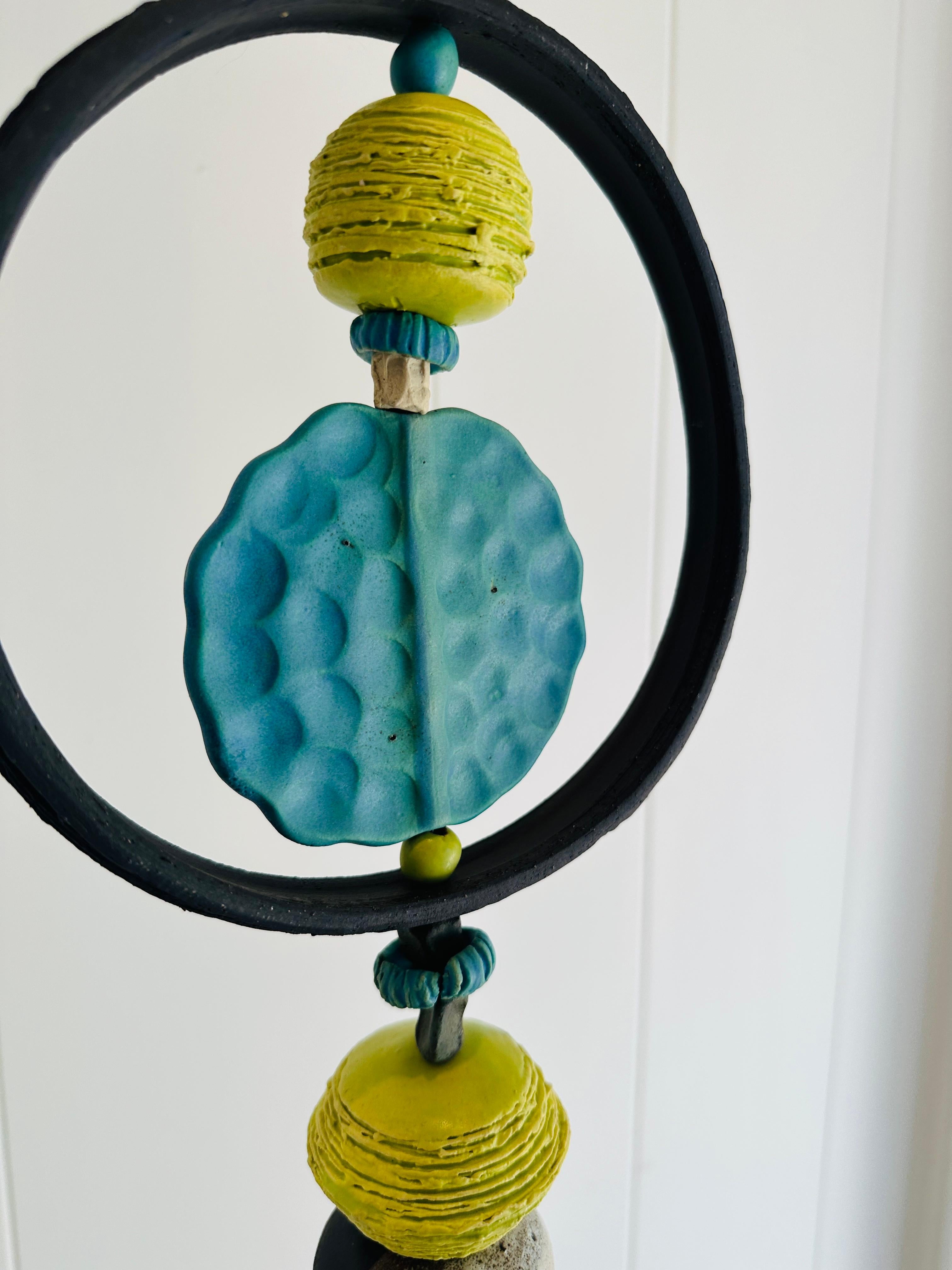 American Monumental Ceramic Kinetic hanging sculpture hand crafted by Brenda Williams