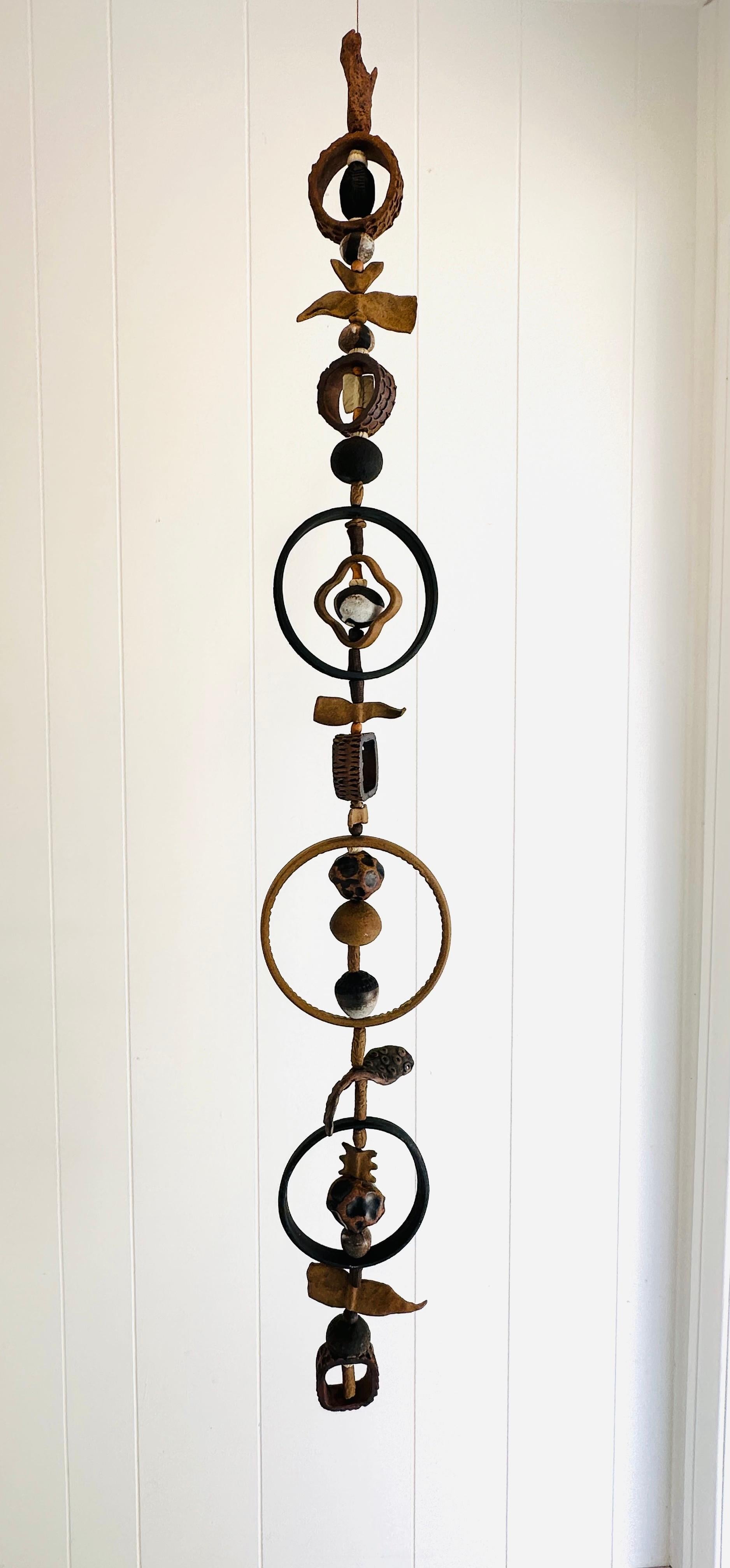 American Monumental Ceramic Kinetic hanging sculpture hand crafted by Brenda Williams For Sale