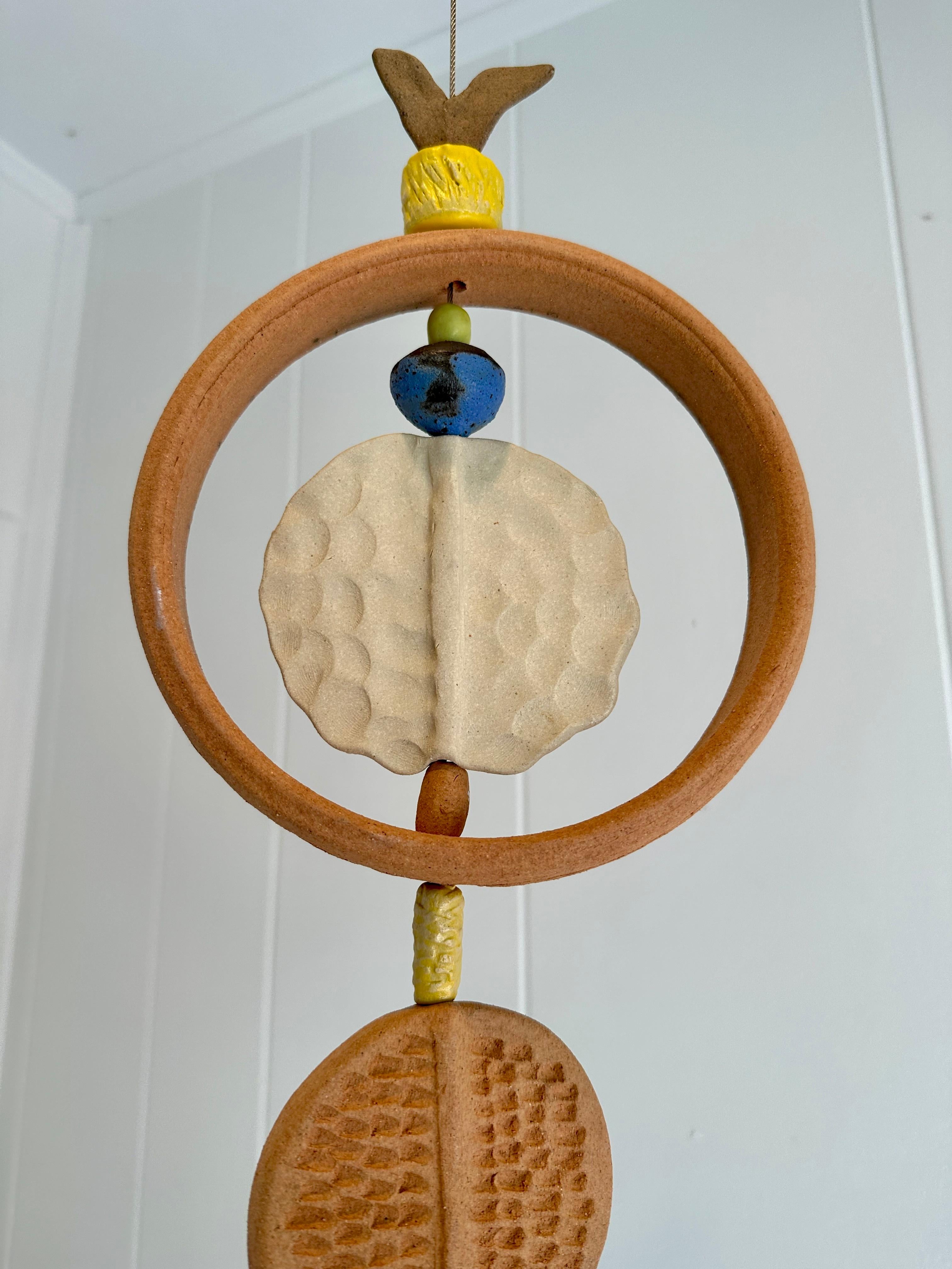 Monumental Ceramic Kinetic hanging sculpture hand crafted by Brenda Williams In Excellent Condition For Sale In Buffalo, NY