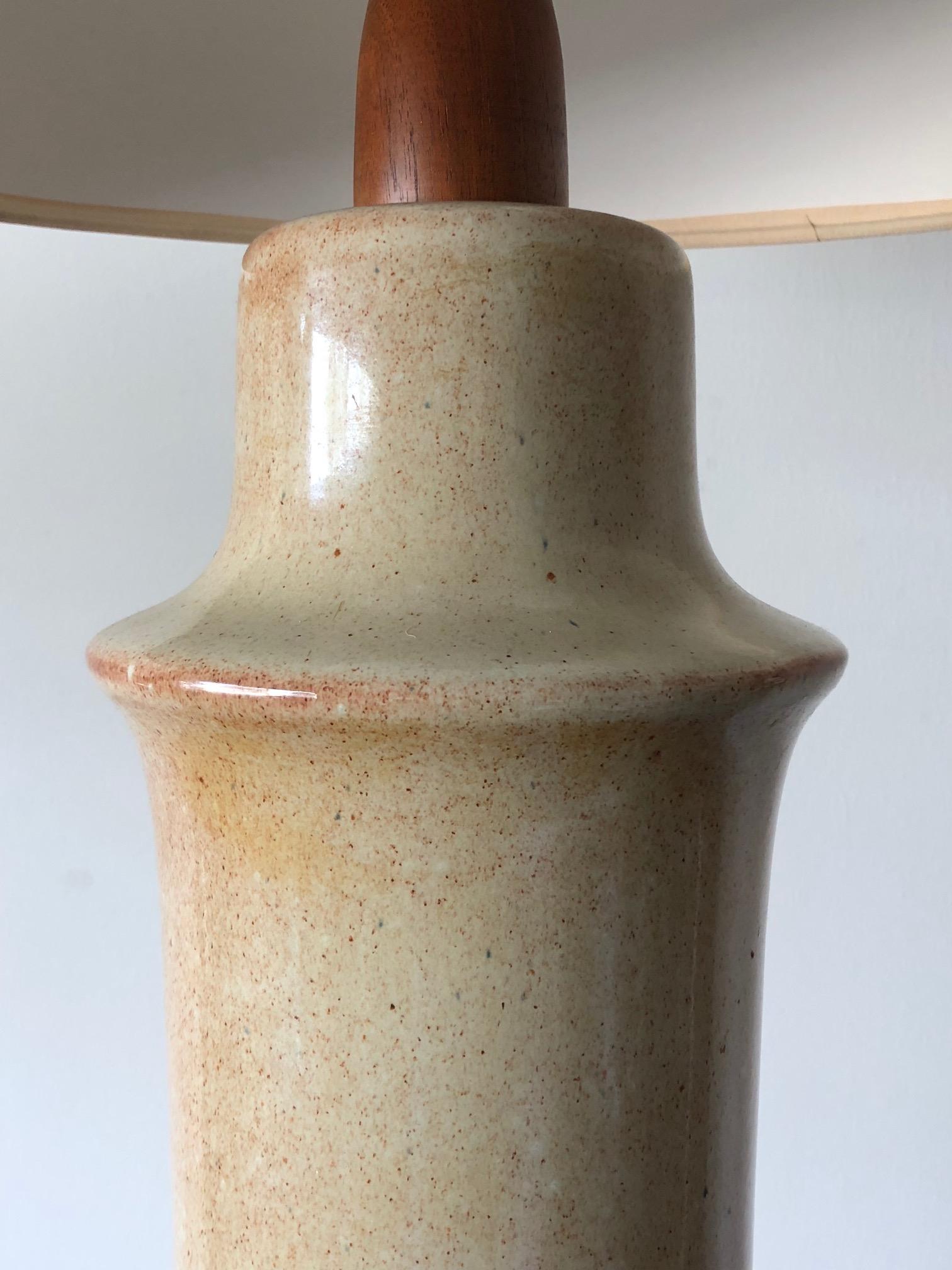 Mid-Century Modern Monumental Ceramic Lamp by Martz