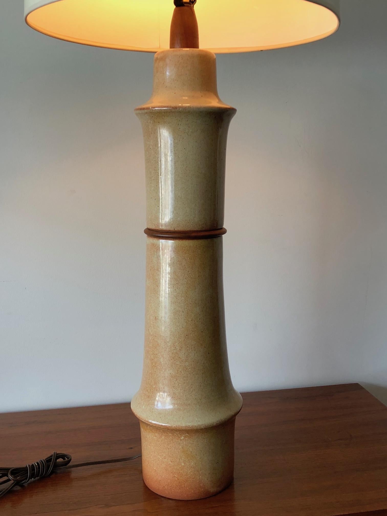 Mid-20th Century Monumental Ceramic Lamp by Martz