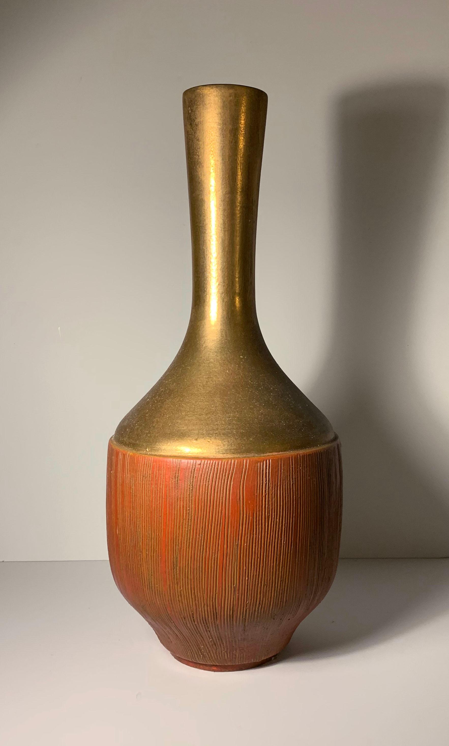 Monumental ceramic lamp by Urbano Zaccagnini. Dating to the 1940s-1950s.

Exported to Marbro Lighting Company of Los Angeles.

Interesting side note: This lamp form (Not the actual one that I know), was used on the Hollywood set of 
