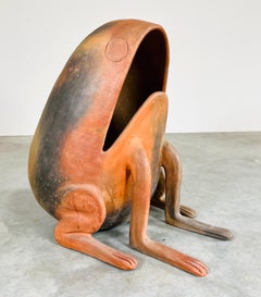 Monumental Ceramic Pottery Frog Planter in the Manner of Rex Goode