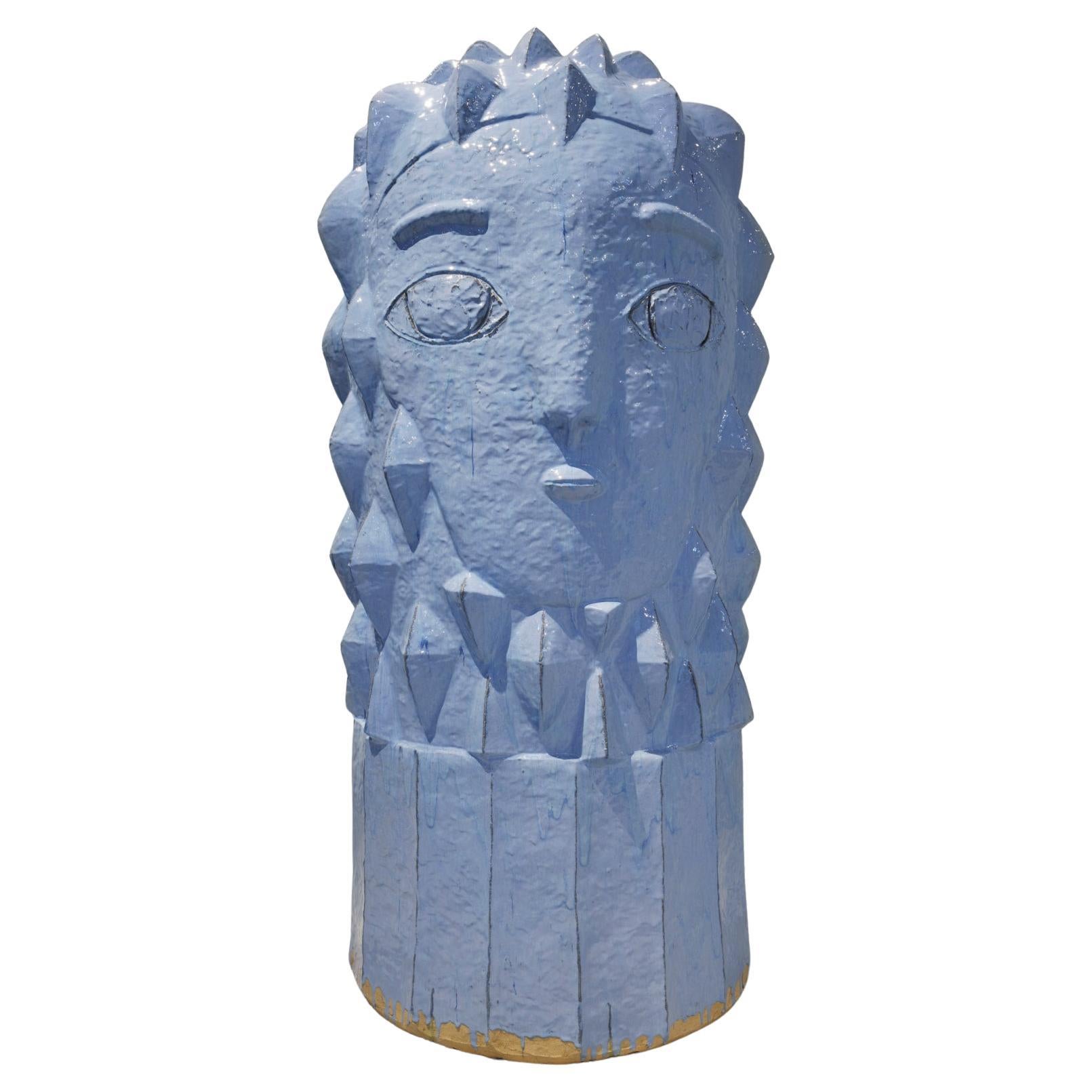 Monumental ceramic sculpture " Blue Figure " by Laurent Dufour , 2025