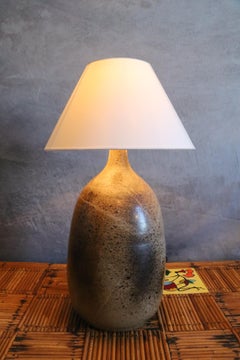Monumental ceramic Table Lamp by Roland Zobel - era Jouve, France, circa 1970
