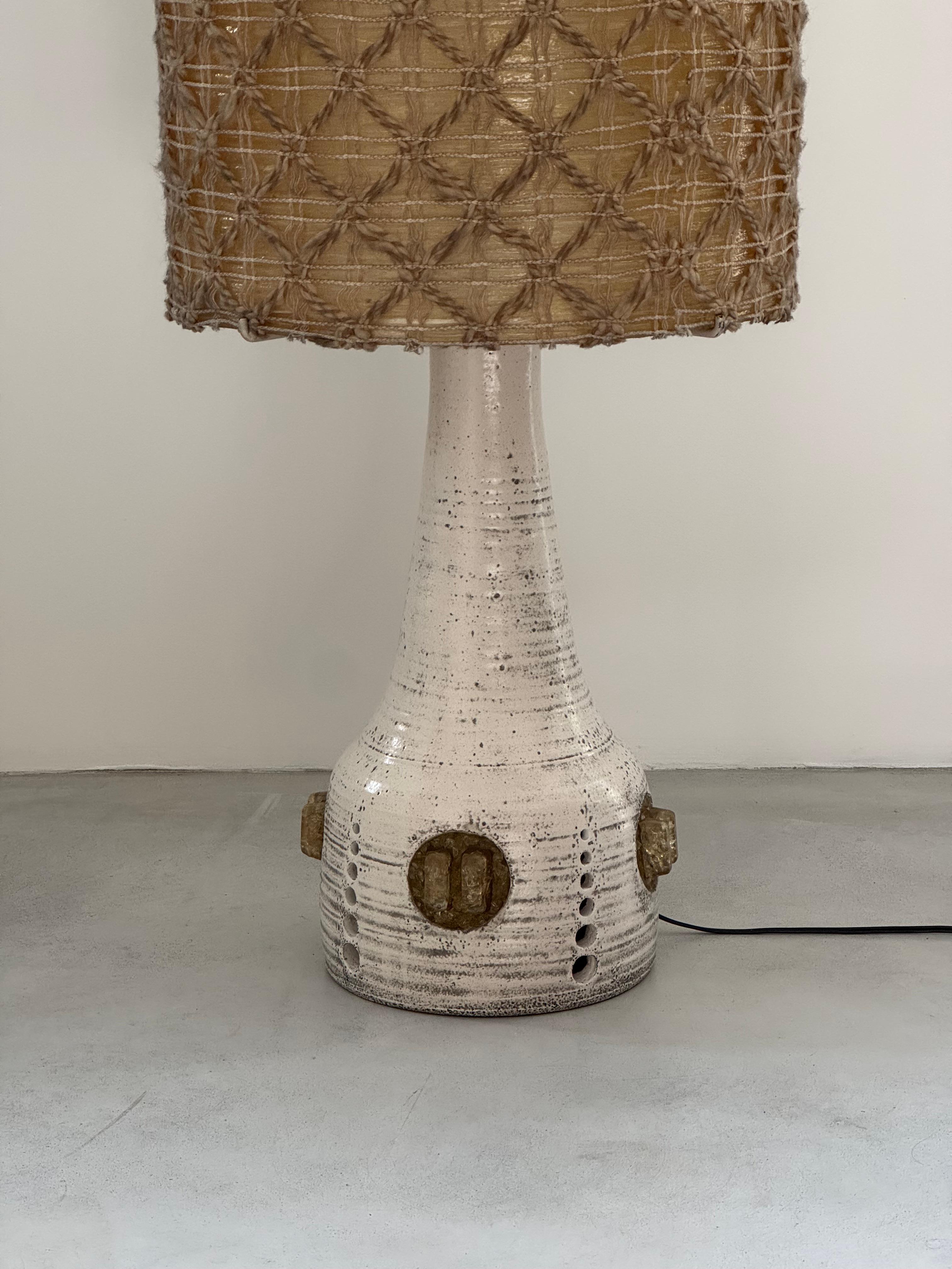 Monumental Ceramic Totem Floor Lamp by Potiers of Accolay, France, Circa 1970 For Sale 4