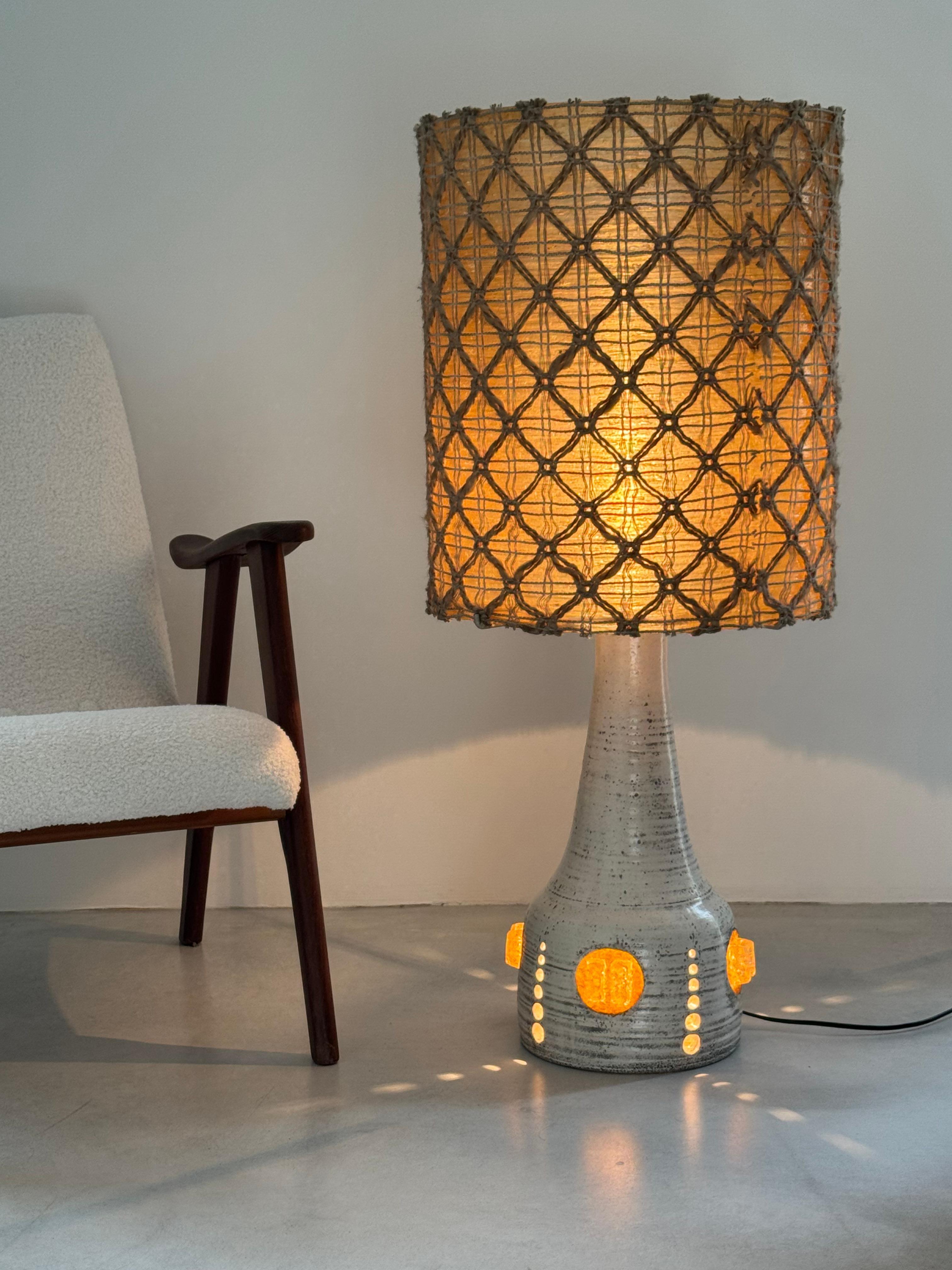 Monumental Ceramic Totem Floor Lamp by Potiers of Accolay, France, Circa 1970 For Sale 8