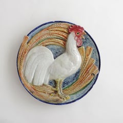 Monumental Ceramic Wall Plate with a Chicken