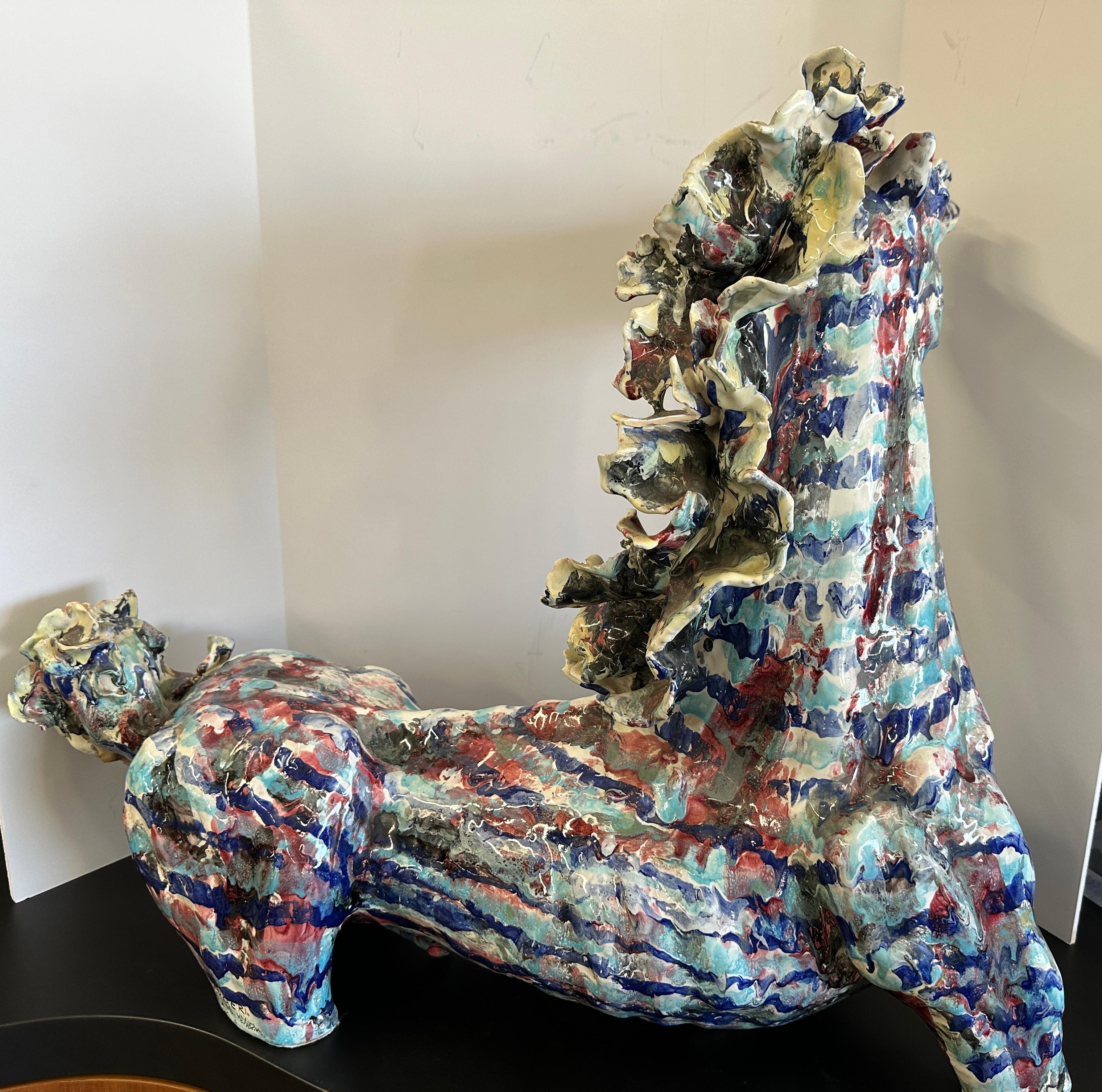 Monumental Ceramiche Guerrieri Murano Venezia Cerámica Caballo en venta 7