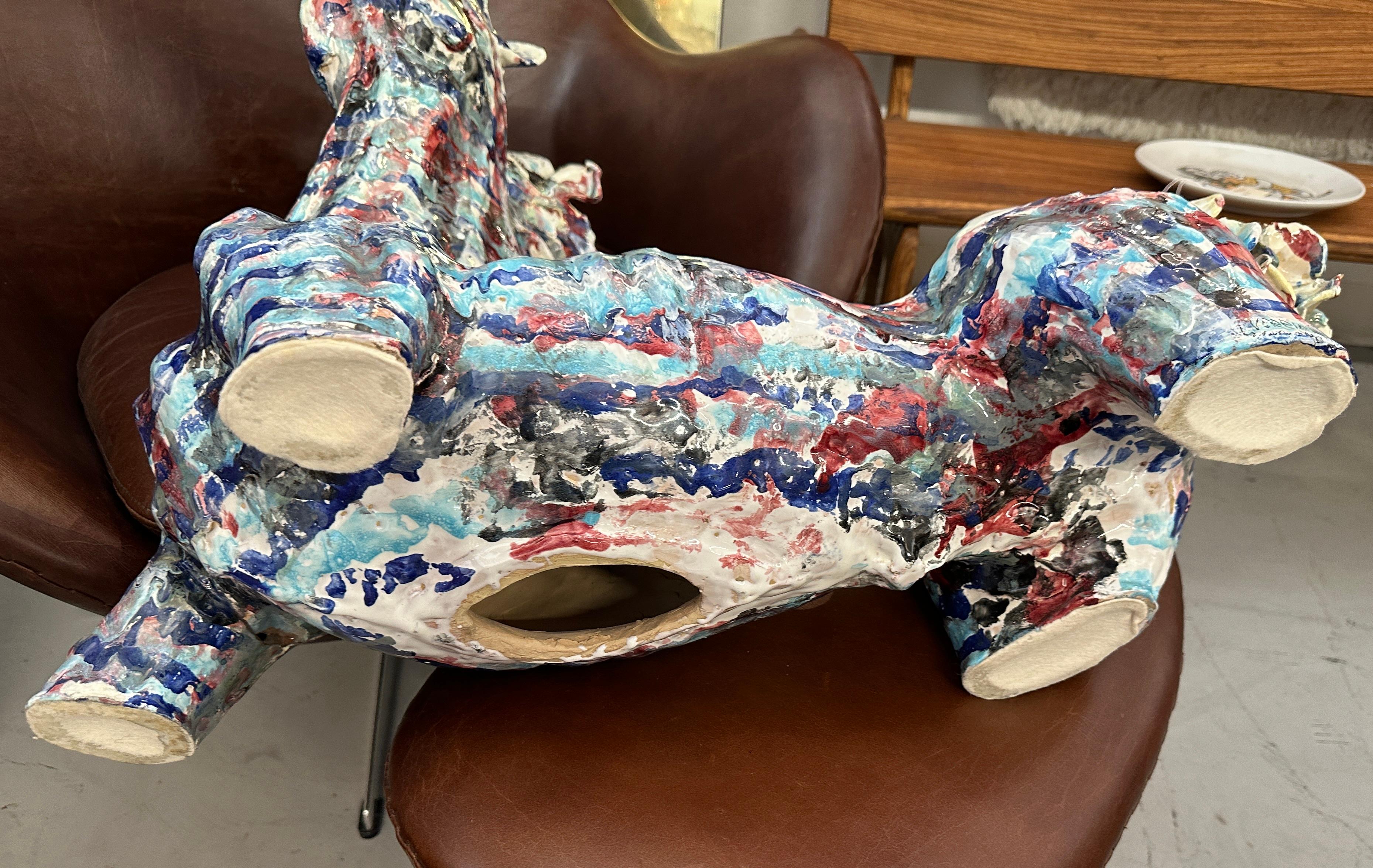 Monumental Ceramiche Guerrieri Murano Venezia Cerámica Caballo en venta 11