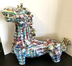 Monumental Ceramiche Guerrieri Murano Venezia Pottery Horse