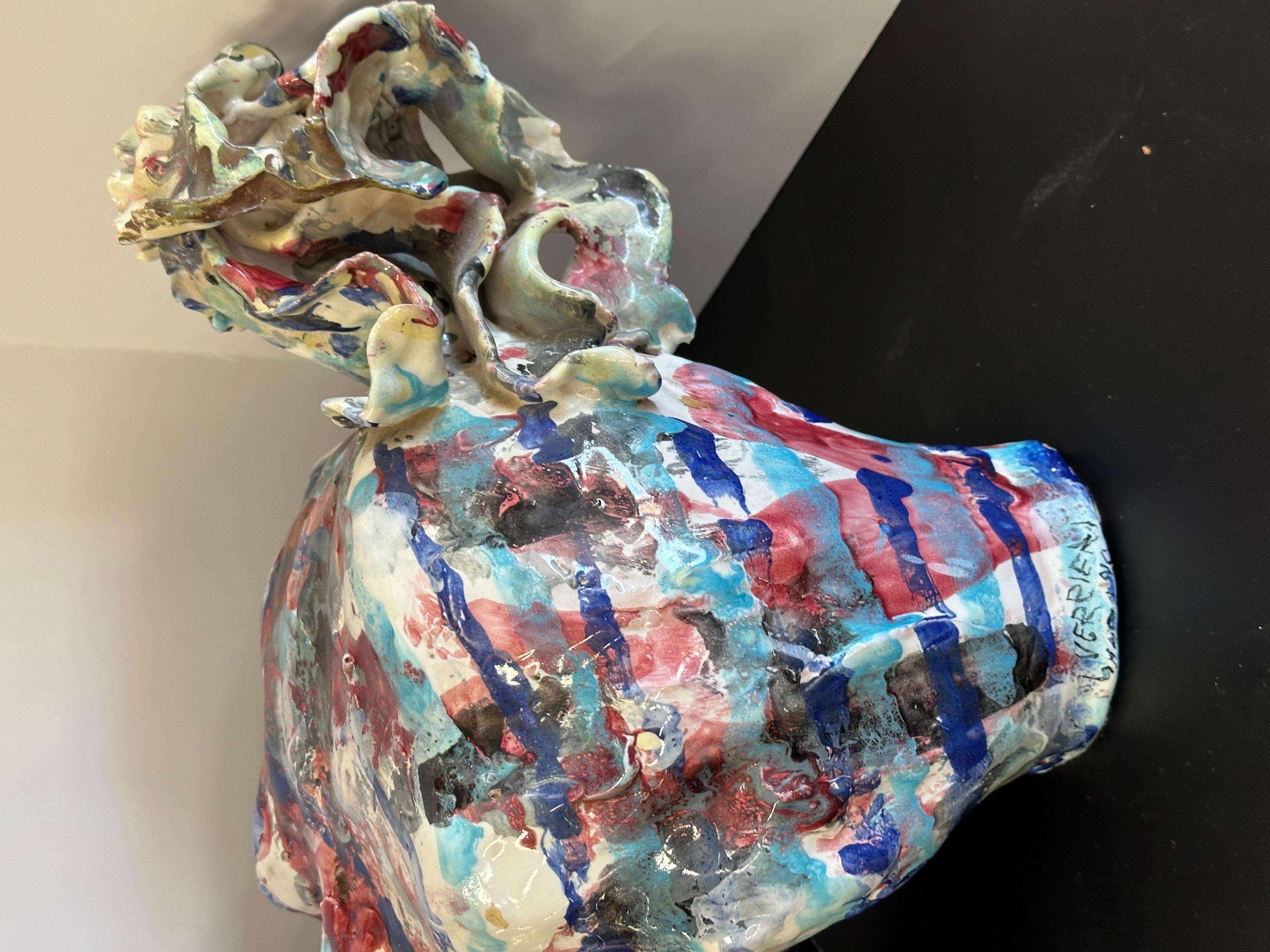 Monumental Ceramiche Guerrieri Murano Venezia Cerámica Caballo en Bueno estado para la venta en Palm Springs, CA