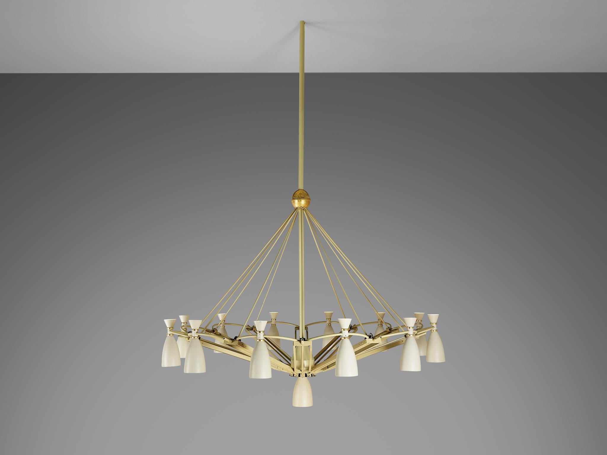 Monumental Chandelier in Lacquered Metal 3M Diameter  For Sale 4