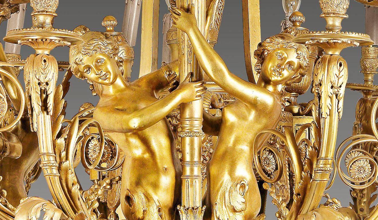 French Monumental Chandelier in Louis XVI Style, According to J.-B. Klagmann