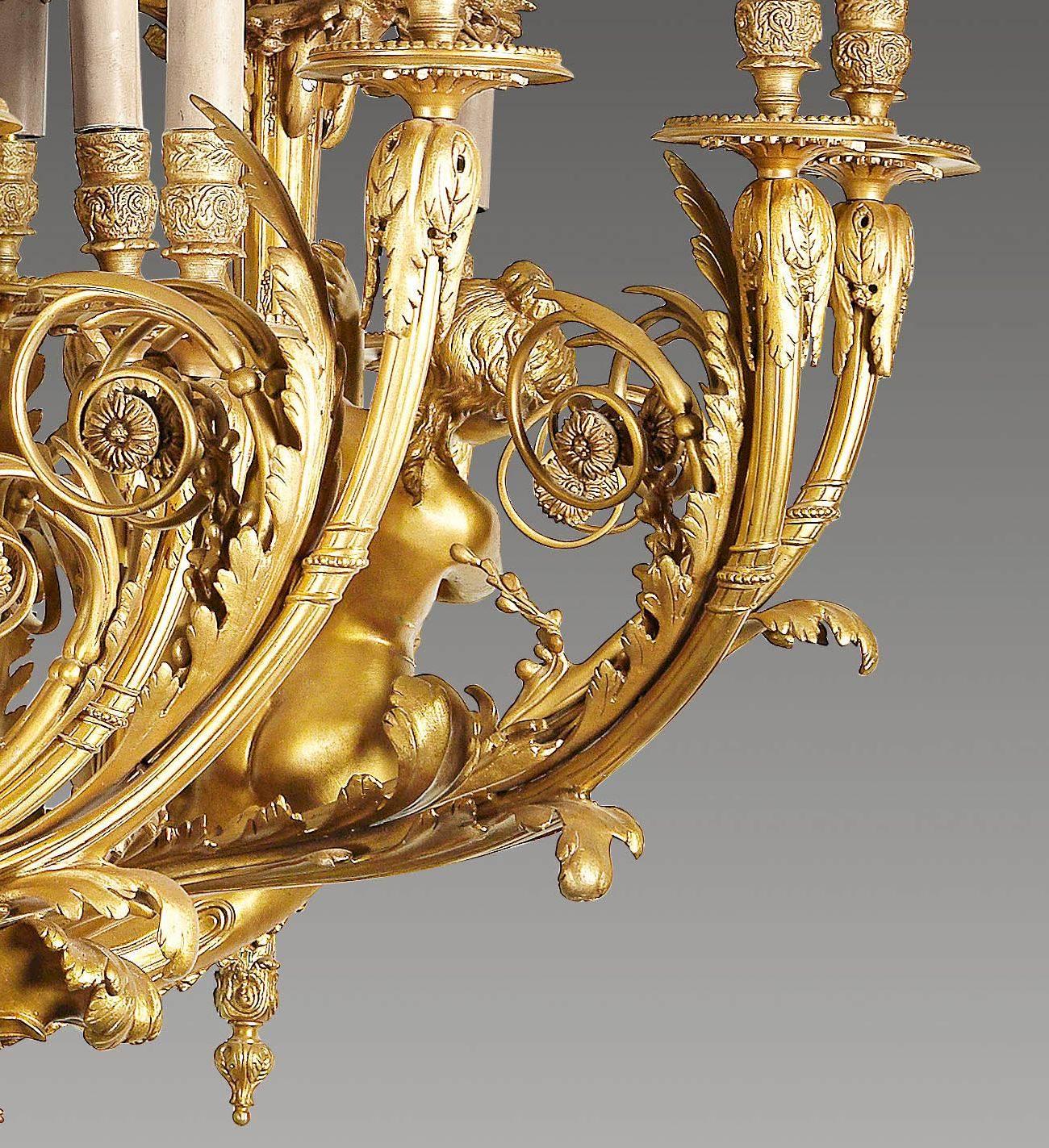 Hand-Crafted Monumental Chandelier in Louis XVI Style, According to J.-B. Klagmann