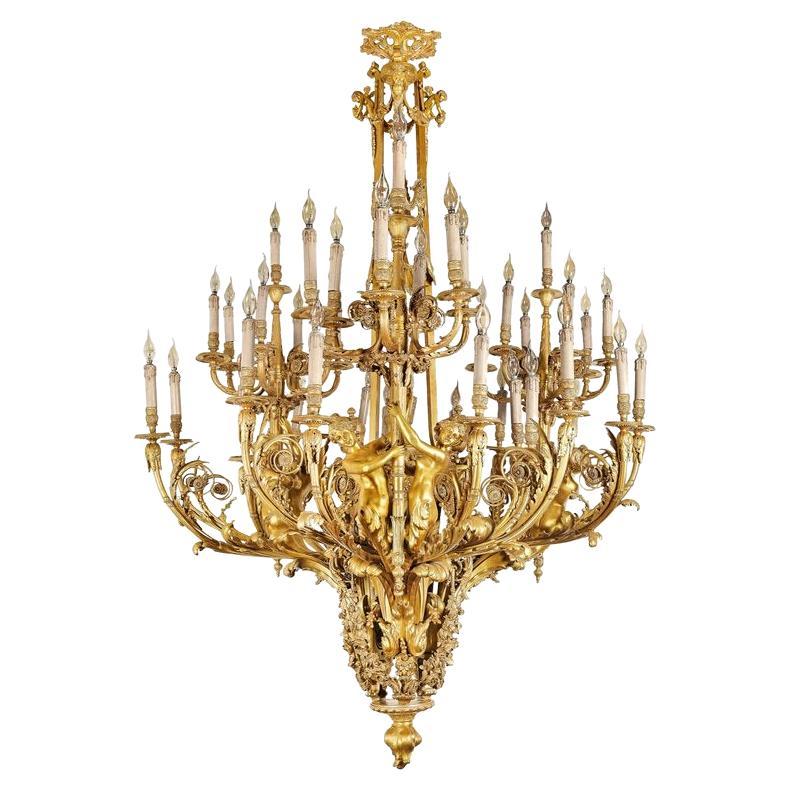 Monumental Chandelier in Louis XVI Style, According to J.-B. Klagmann