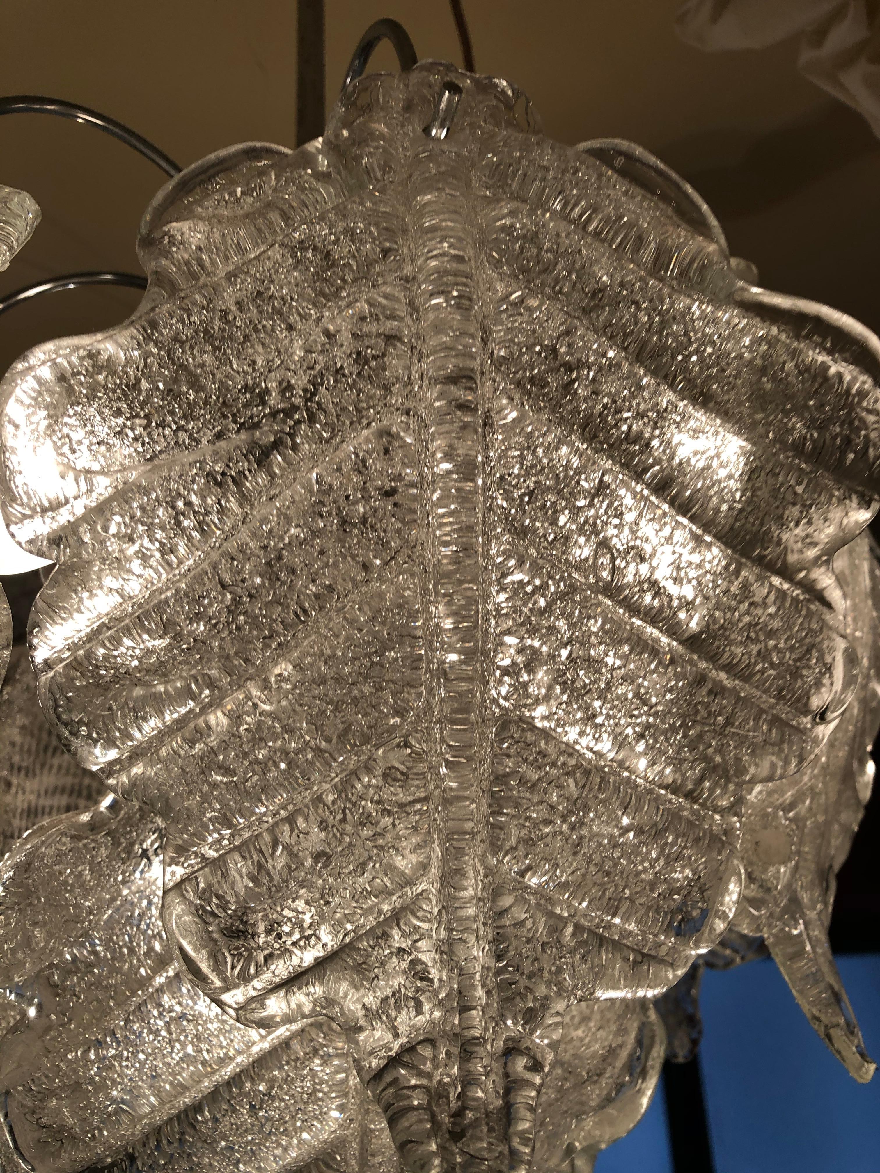 Milieu du XXe siècle Lustre monumental en Murano, 50°, italien, 10 ampoules en vente