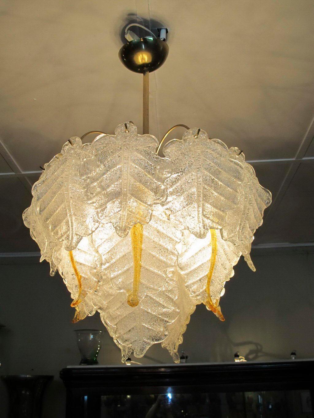 Murano Glass Monumental Chandelier in Murano and chrome, 50°, Italian For Sale