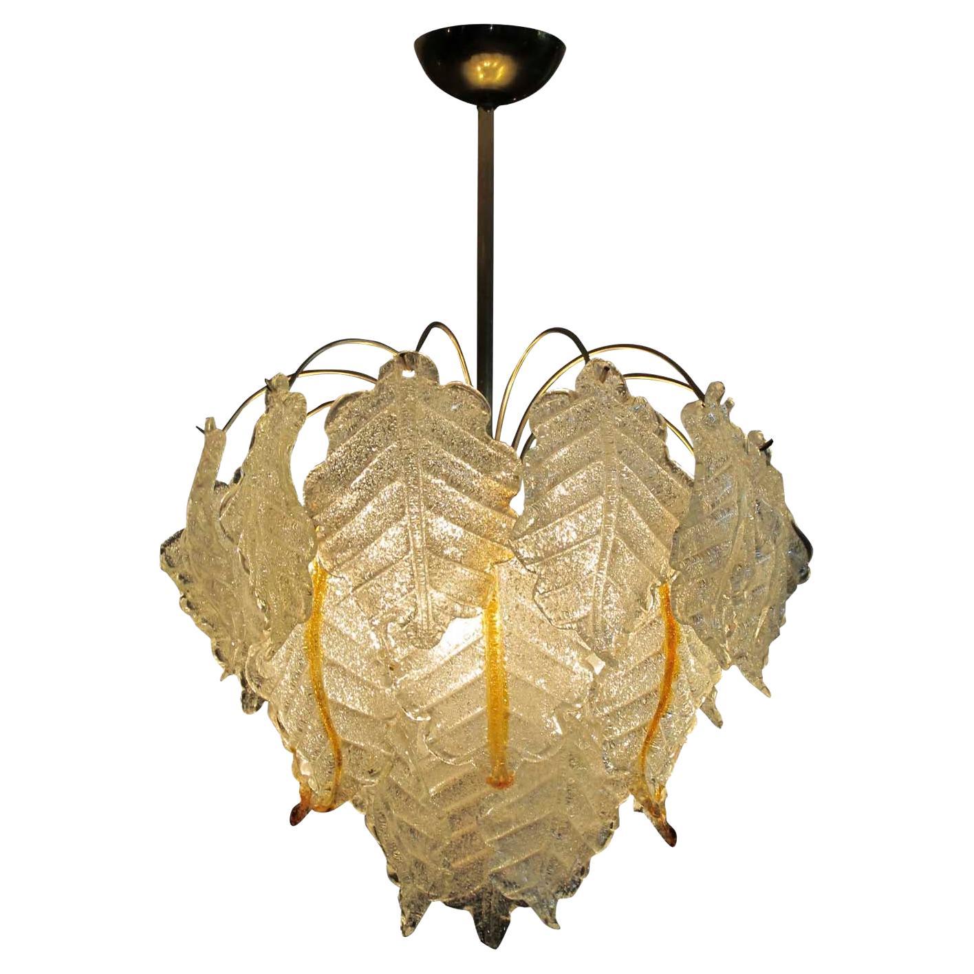 Monumental Chandelier in Murano and chrome, 50°, Italian For Sale