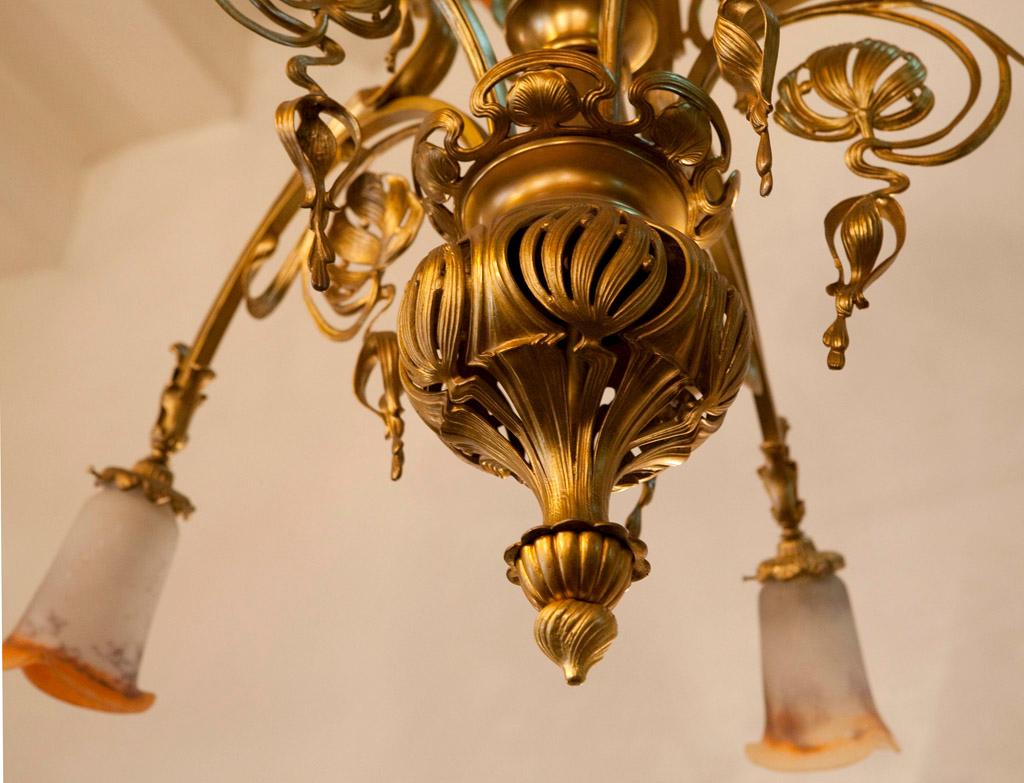 Amazing hanging lamps in bronze

Style: Art Nouveau and Modernism or Jugendstil
Year: 1915
Material: bronze, 
If you are looking for sconces to match your ceiling lighting, we have what you need.
Pushing the button that reads 'View All From Seller'.