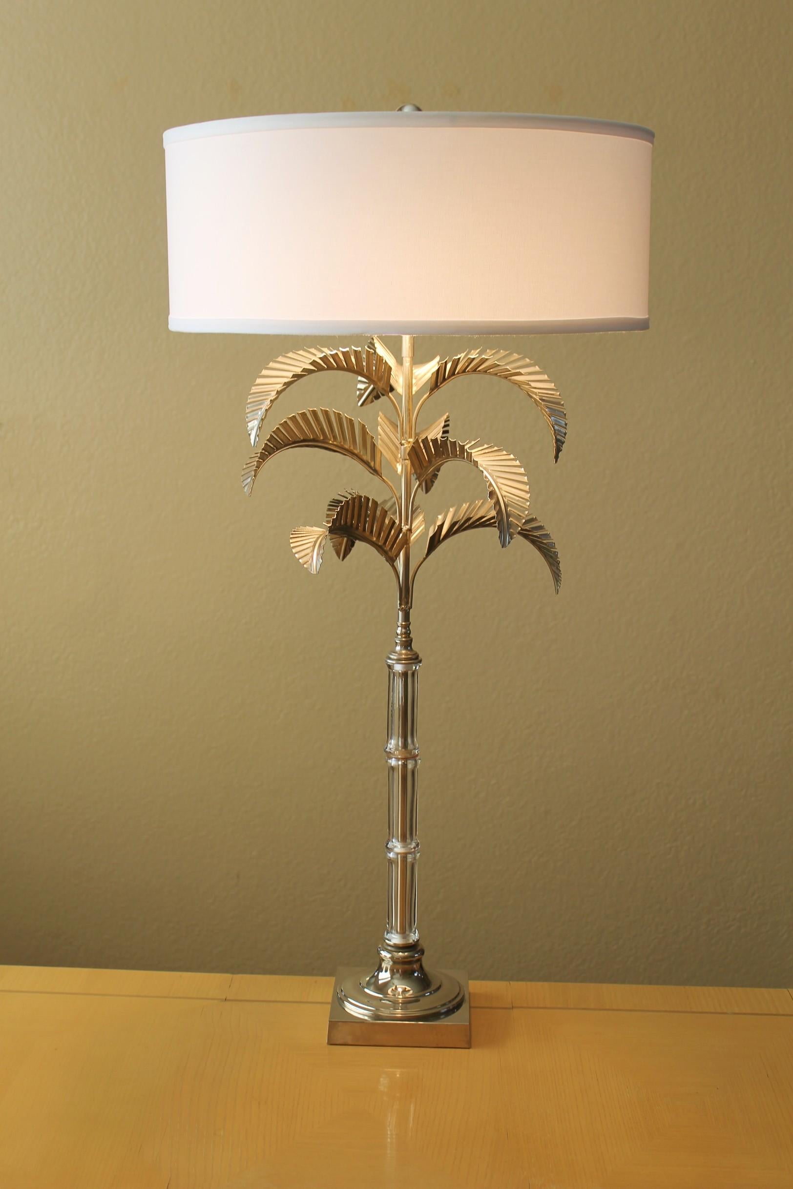 Monumentale lampe de palmier Chapman en métal. Maison Jansen West Palm Beach Regency en vente 3