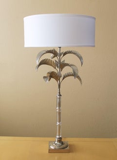 Monumental Chapman Metal Palm Tree Lamp. Maison Jansen West Palm Beach Regency
