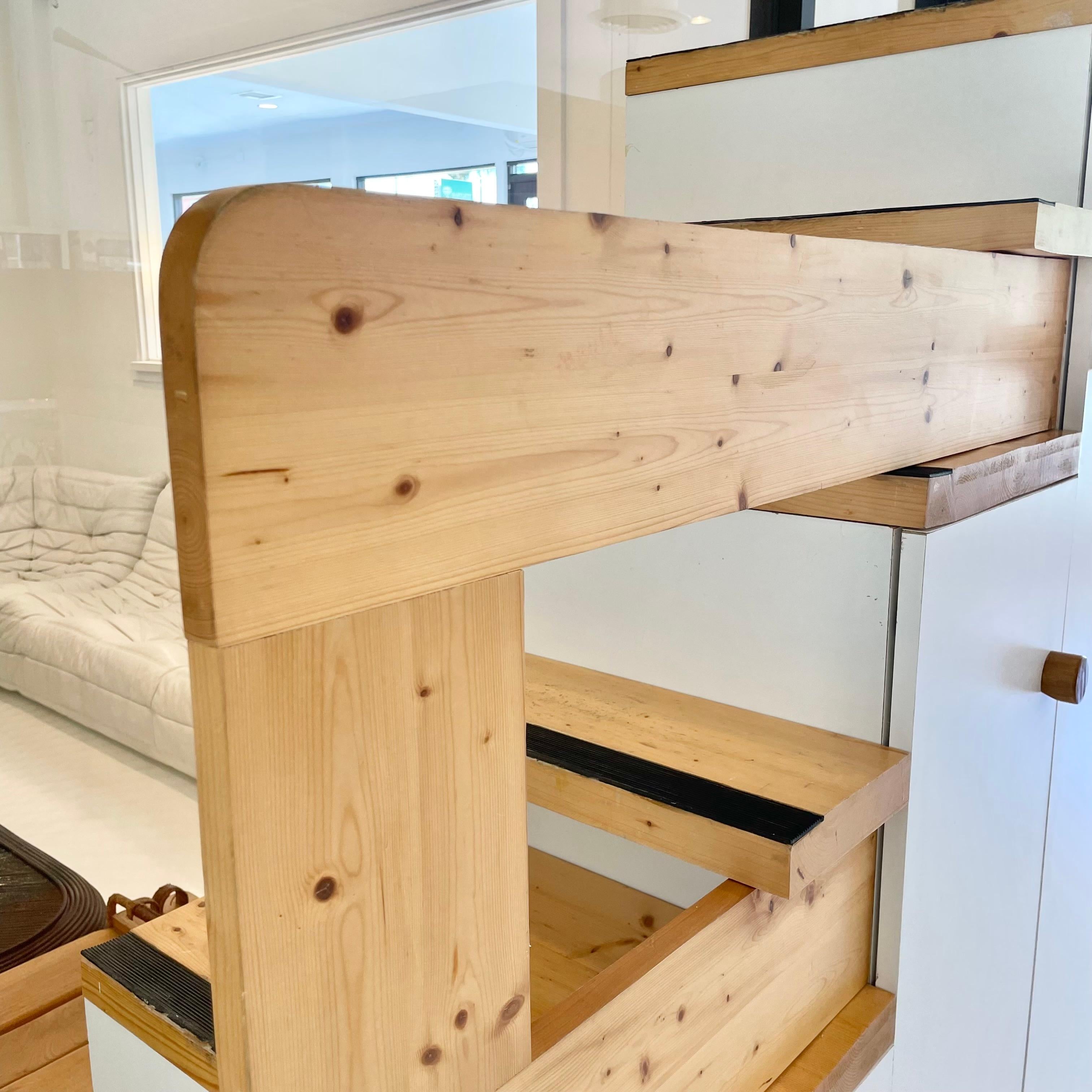 Monumental Charlotte Perriand Pine Cabinet Staircase for Les Arcs, 1960s For Sale 12