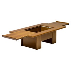 Monumental Cherry Coffee Table with Sliding Top