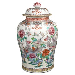 Monumentale chinesische 18. Jahrhundert Famille Rose Porzellan bedeckt Krug