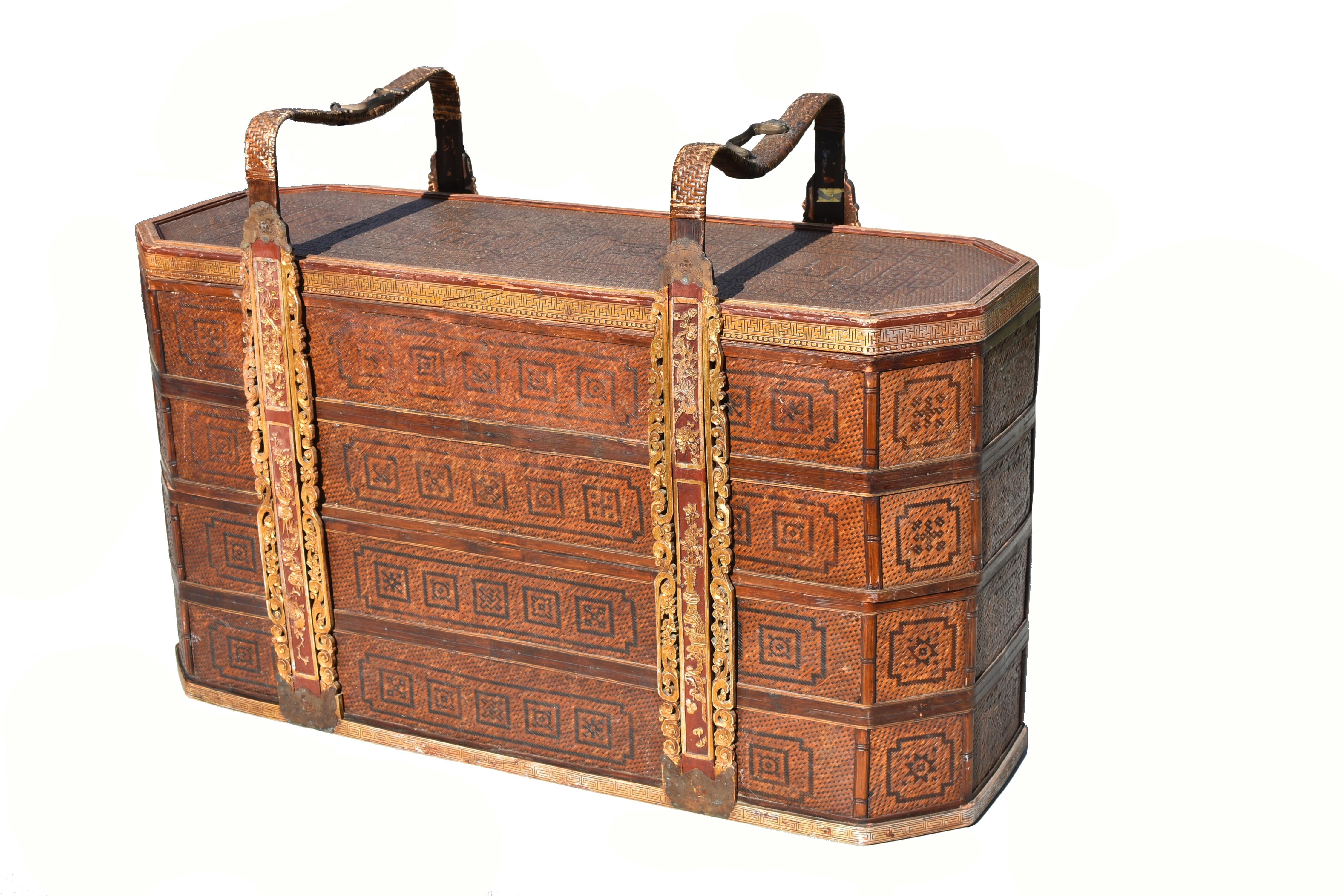 Monumental Chinese Antique Ceremonial Basket For Sale 1